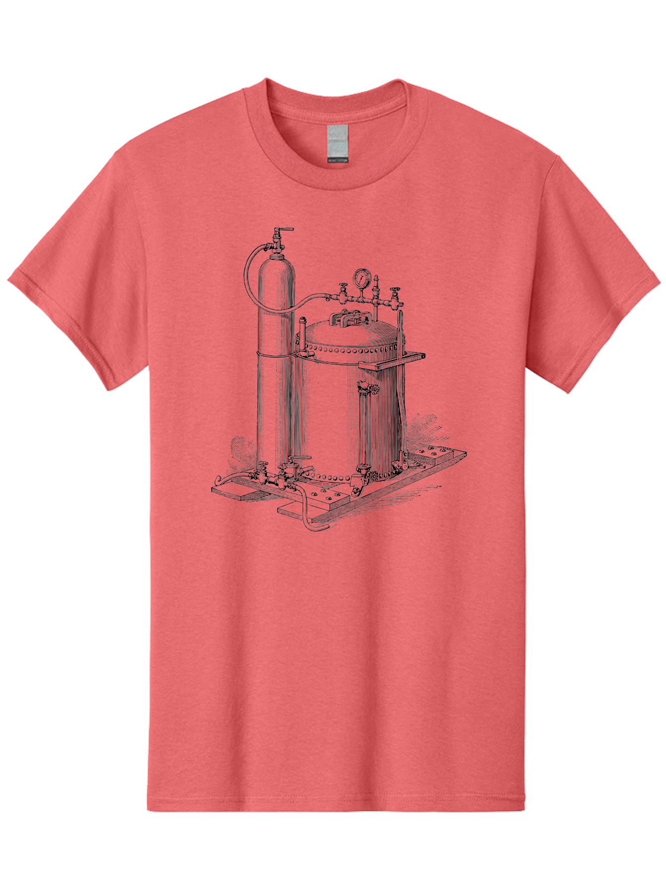 Autoclave Men'S Graphic Tee, 100% Cotton, Comfortable Casual Summer Wear, Machine Washable, Autoclave Equipment, Steam Sterilization, Laboratory Apparatus, Medical Sterilization, Pressure Vessel, Scientific Equipment, Vintage Illustration Aad581
