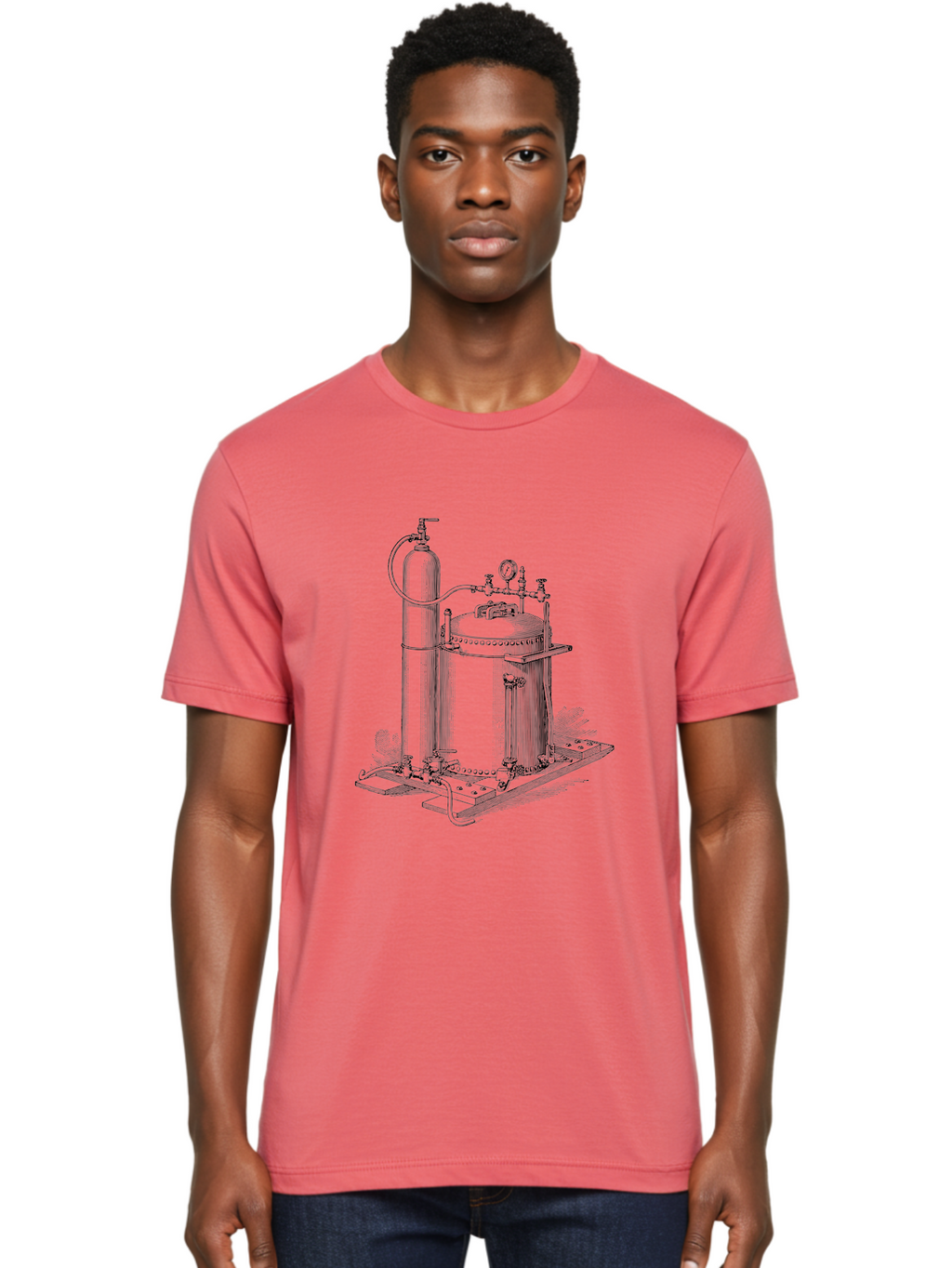 Autoclave Men'S Graphic Tee, 100% Cotton, Comfortable Casual Summer Wear, Machine Washable, Autoclave Equipment, Steam Sterilization, Laboratory Apparatus, Medical Sterilization, Pressure Vessel, Scientific Equipment, Vintage Illustration Aad581