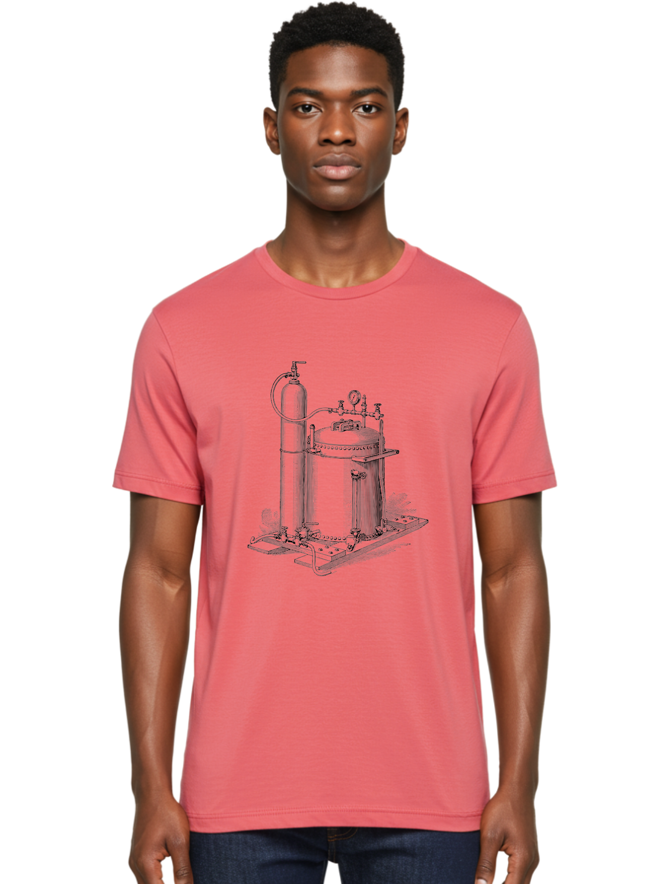 Autoclave Men'S Graphic Tee, 100% Cotton, Comfortable Casual Summer Wear, Machine Washable, Autoclave Equipment, Steam Sterilization, Laboratory Apparatus, Medical Sterilization, Pressure Vessel, Scientific Equipment, Vintage Illustration Aad581