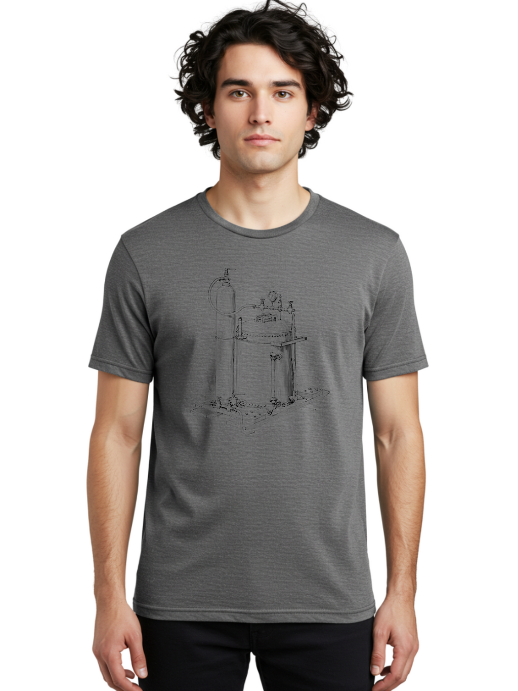 Autoclave Men'S Graphic Tee, 100% Cotton, Comfortable Casual Summer Wear, Machine Washable, Autoclave Equipment, Steam Sterilization, Laboratory Apparatus, Medical Sterilization, Pressure Vessel, Scientific Equipment, Vintage Illustration Aad581