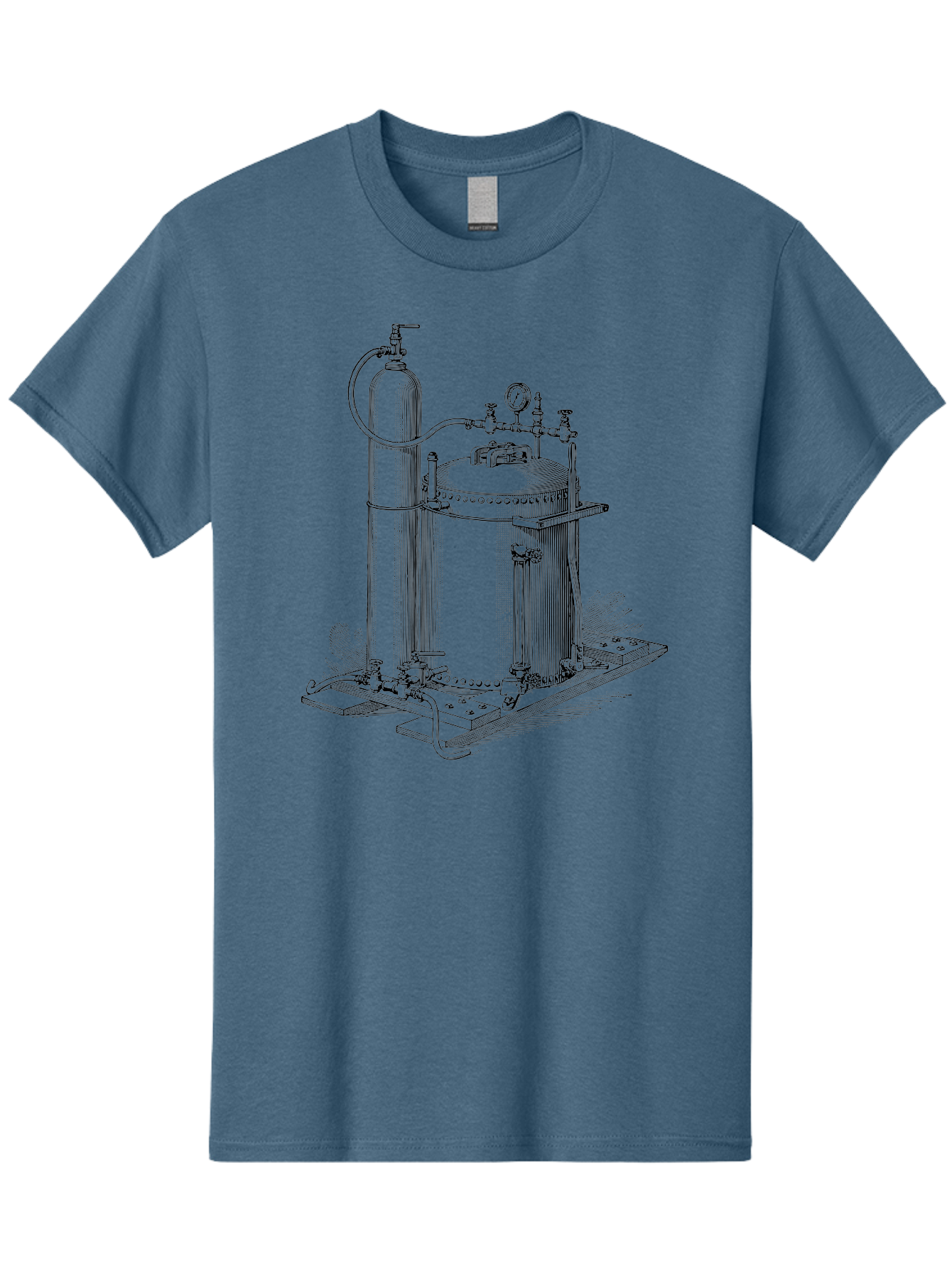 Autoclave Men'S Graphic Tee, 100% Cotton, Comfortable Casual Summer Wear, Machine Washable, Autoclave Equipment, Steam Sterilization, Laboratory Apparatus, Medical Sterilization, Pressure Vessel, Scientific Equipment, Vintage Illustration Aad581