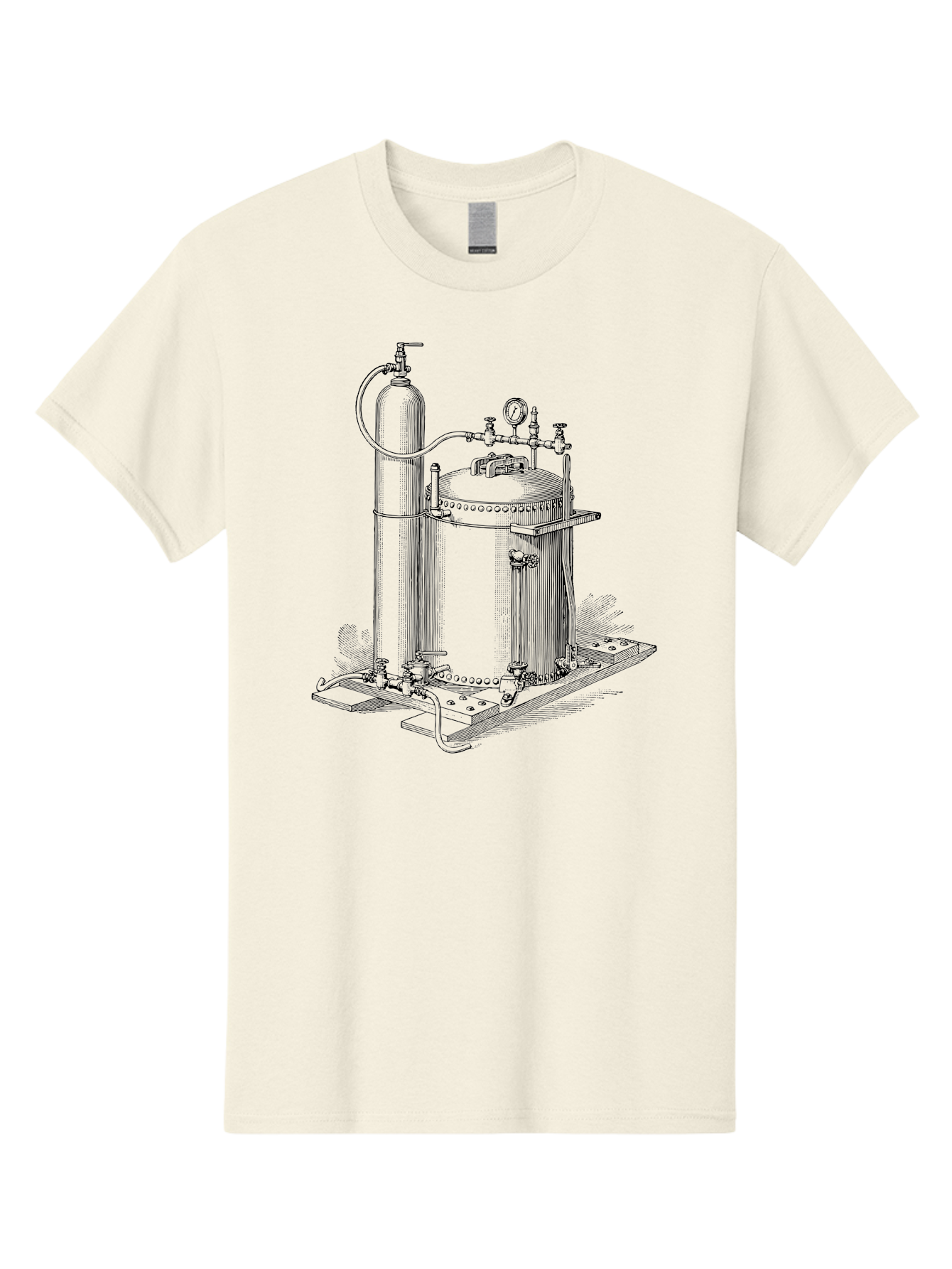 Autoclave Men'S Graphic Tee, 100% Cotton, Comfortable Casual Summer Wear, Machine Washable, Autoclave Equipment, Steam Sterilization, Laboratory Apparatus, Medical Sterilization, Pressure Vessel, Scientific Equipment, Vintage Illustration Aad581