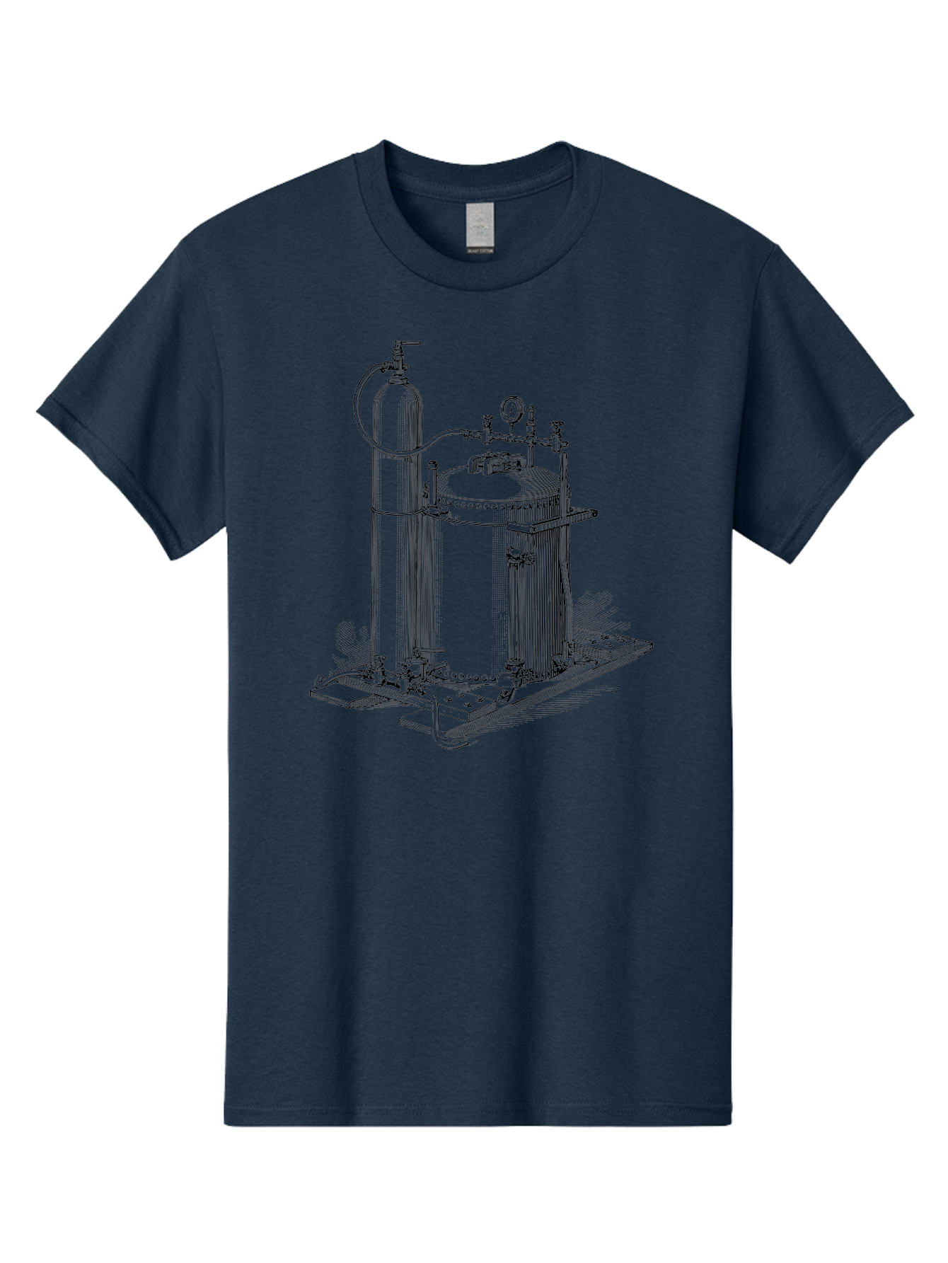 Autoclave Men'S Graphic Tee, 100% Cotton, Comfortable Casual Summer Wear, Machine Washable, Autoclave Equipment, Steam Sterilization, Laboratory Apparatus, Medical Sterilization, Pressure Vessel, Scientific Equipment, Vintage Illustration Aad581