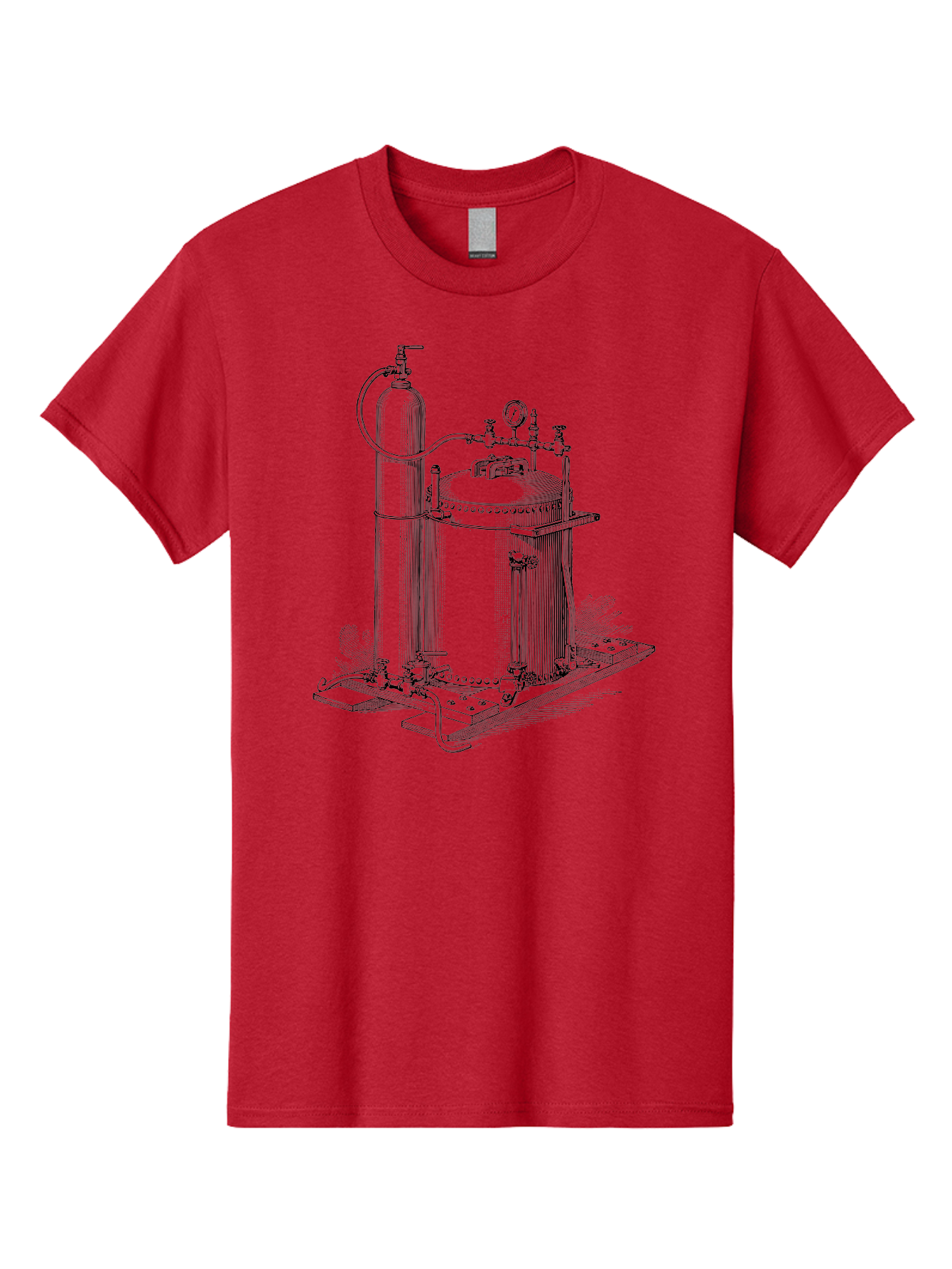Autoclave Men'S Graphic Tee, 100% Cotton, Comfortable Casual Summer Wear, Machine Washable, Autoclave Equipment, Steam Sterilization, Laboratory Apparatus, Medical Sterilization, Pressure Vessel, Scientific Equipment, Vintage Illustration Aad581