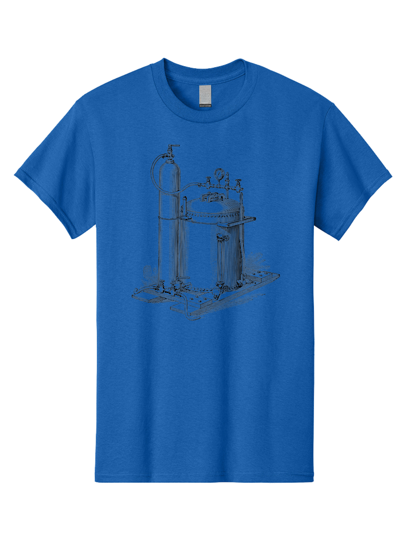 Autoclave Men'S Graphic Tee, 100% Cotton, Comfortable Casual Summer Wear, Machine Washable, Autoclave Equipment, Steam Sterilization, Laboratory Apparatus, Medical Sterilization, Pressure Vessel, Scientific Equipment, Vintage Illustration Aad581
