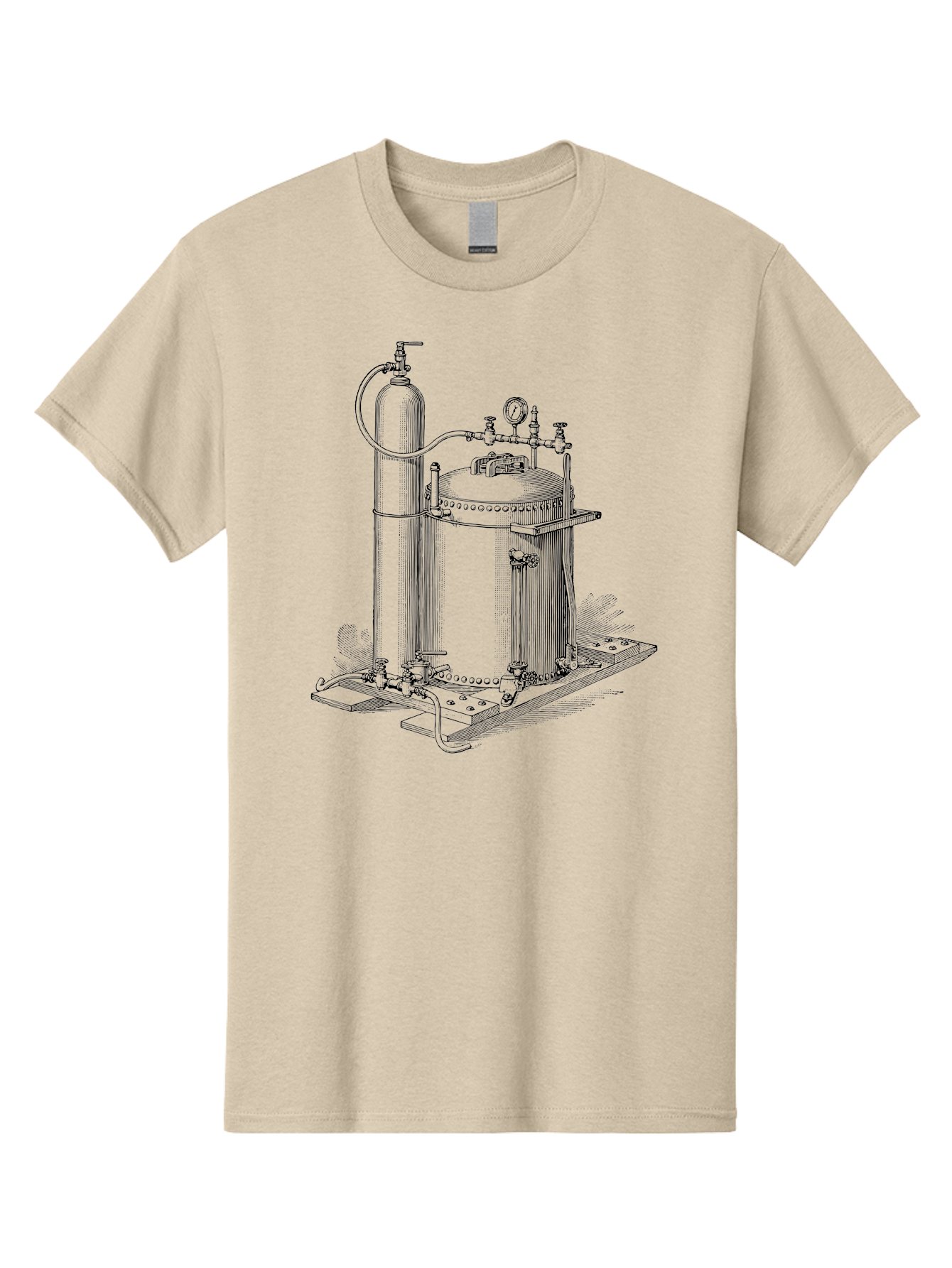 Autoclave Men'S Graphic Tee, 100% Cotton, Comfortable Casual Summer Wear, Machine Washable, Autoclave Equipment, Steam Sterilization, Laboratory Apparatus, Medical Sterilization, Pressure Vessel, Scientific Equipment, Vintage Illustration Aad581