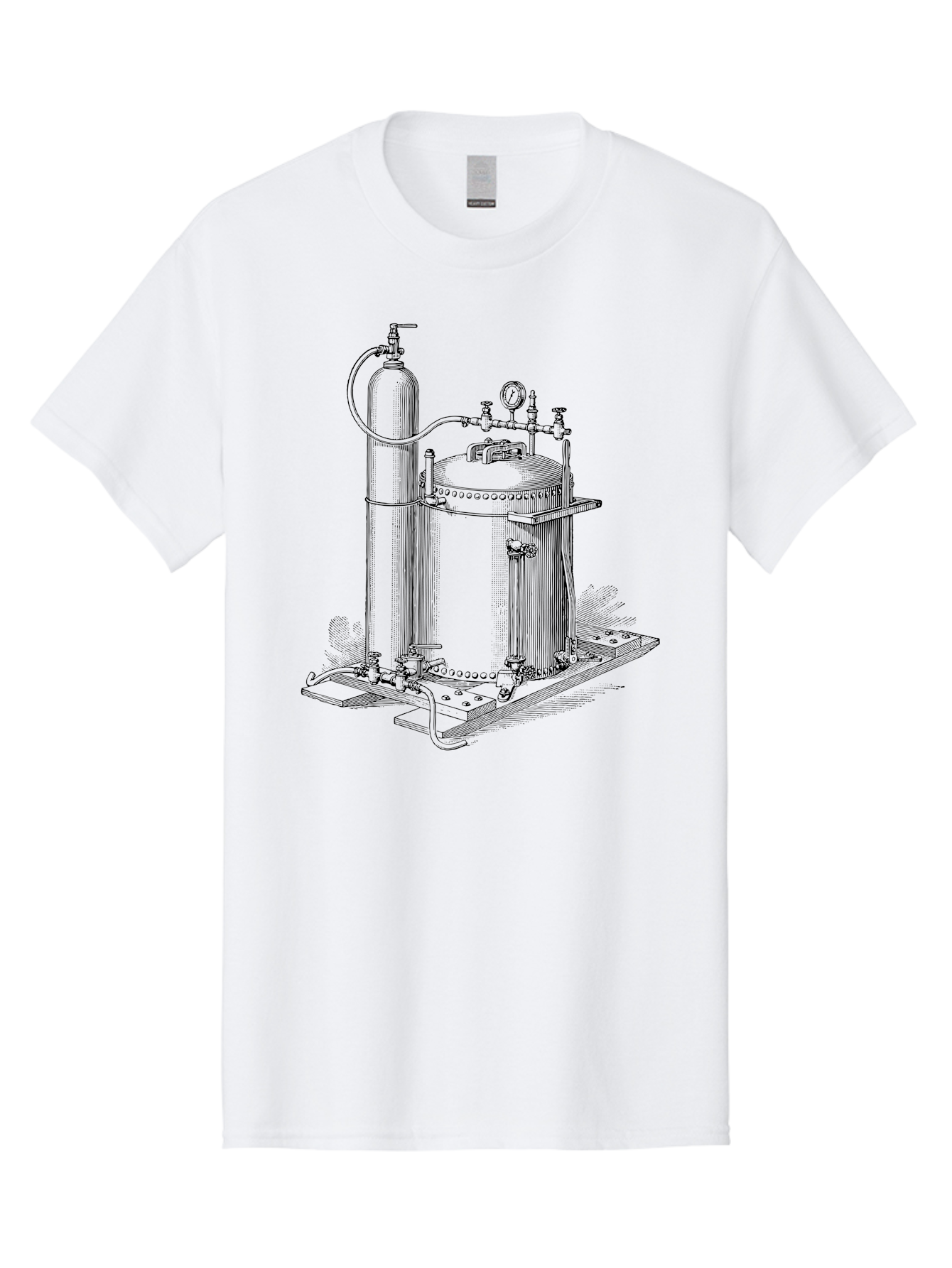 Autoclave Men'S Graphic Tee, 100% Cotton, Comfortable Casual Summer Wear, Machine Washable, Autoclave Equipment, Steam Sterilization, Laboratory Apparatus, Medical Sterilization, Pressure Vessel, Scientific Equipment, Vintage Illustration Aad581