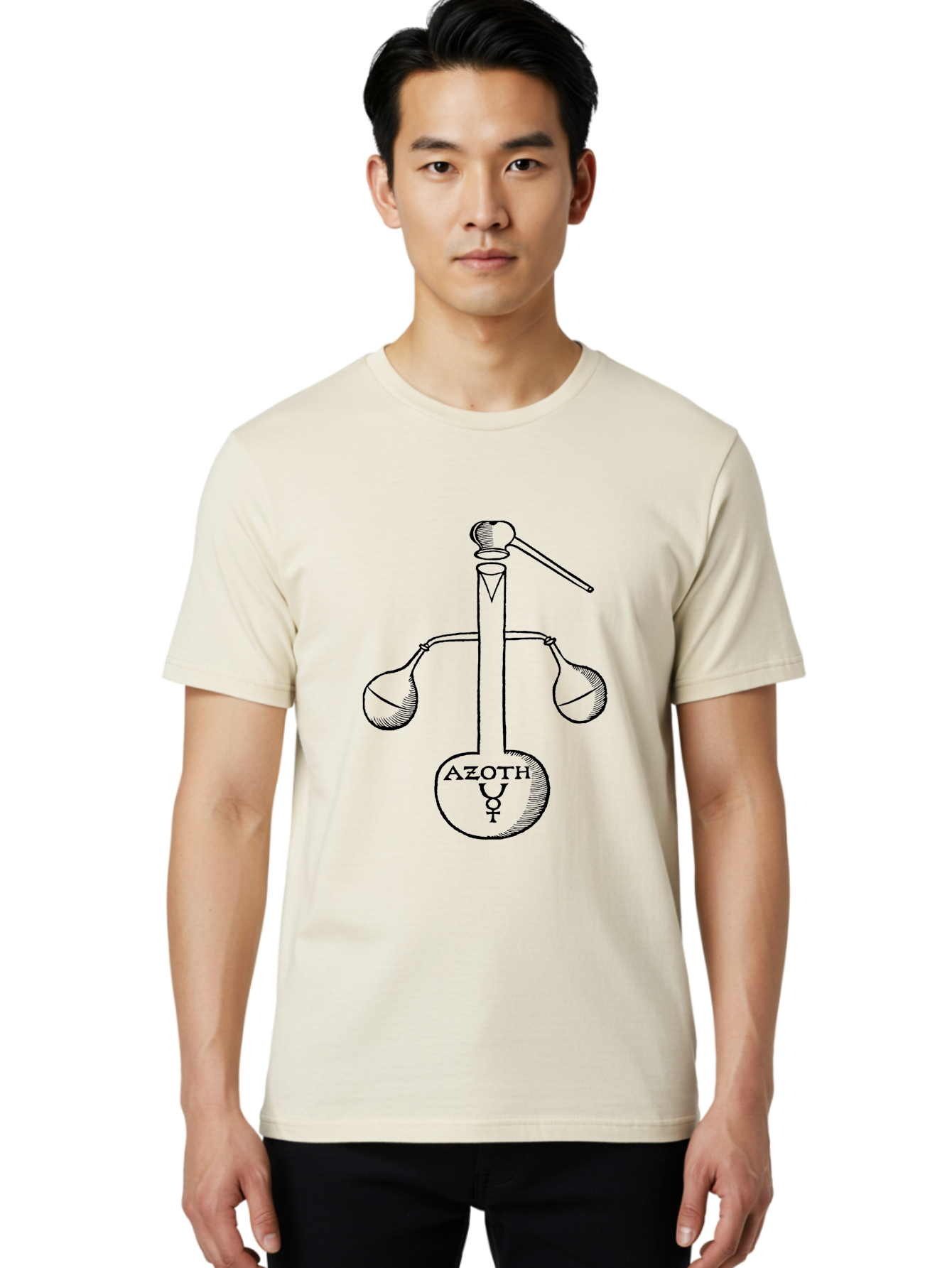 Azoth-Symbol Men'S Graphic Tee, 100% Cotton, Comfortable Casual Summer Wear, Machine Washable, Alchemical Symbol, Azoth Symbol, Mystical Diagram, Spiritual Transformation, Hermetic Principles, Esoteric Art, Ancient Knowledge, Mystical Symbols, Aad582