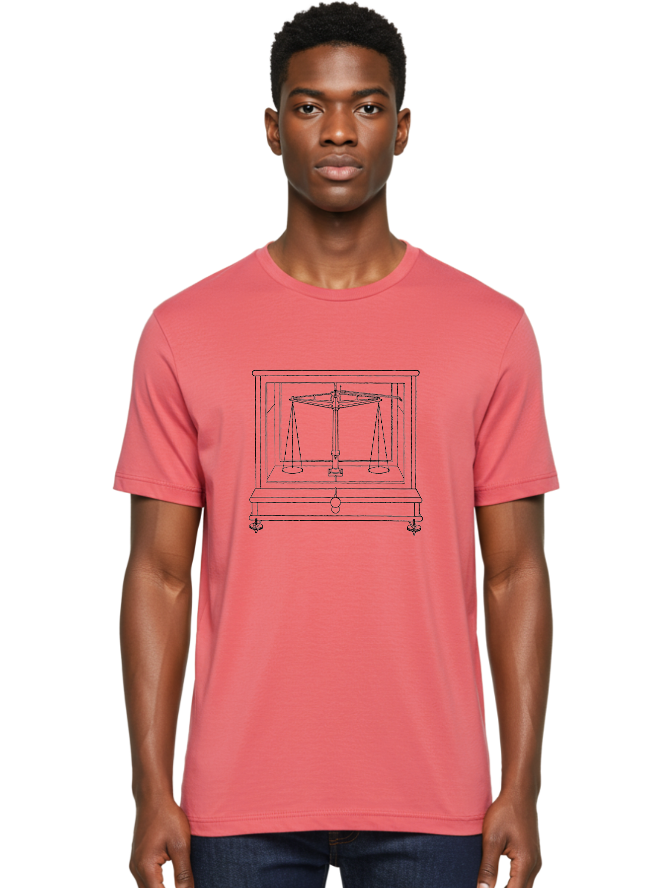 Balance-Scale Men'S Graphic Tee, 100% Cotton, Comfortable Casual Summer Wear, Machine Washable, Balance Scale, Weighing Instrument, Precision Measurement, Justice Symbol, Equality Representation, Laboratory Equipment, Scientific Tool, Aad584