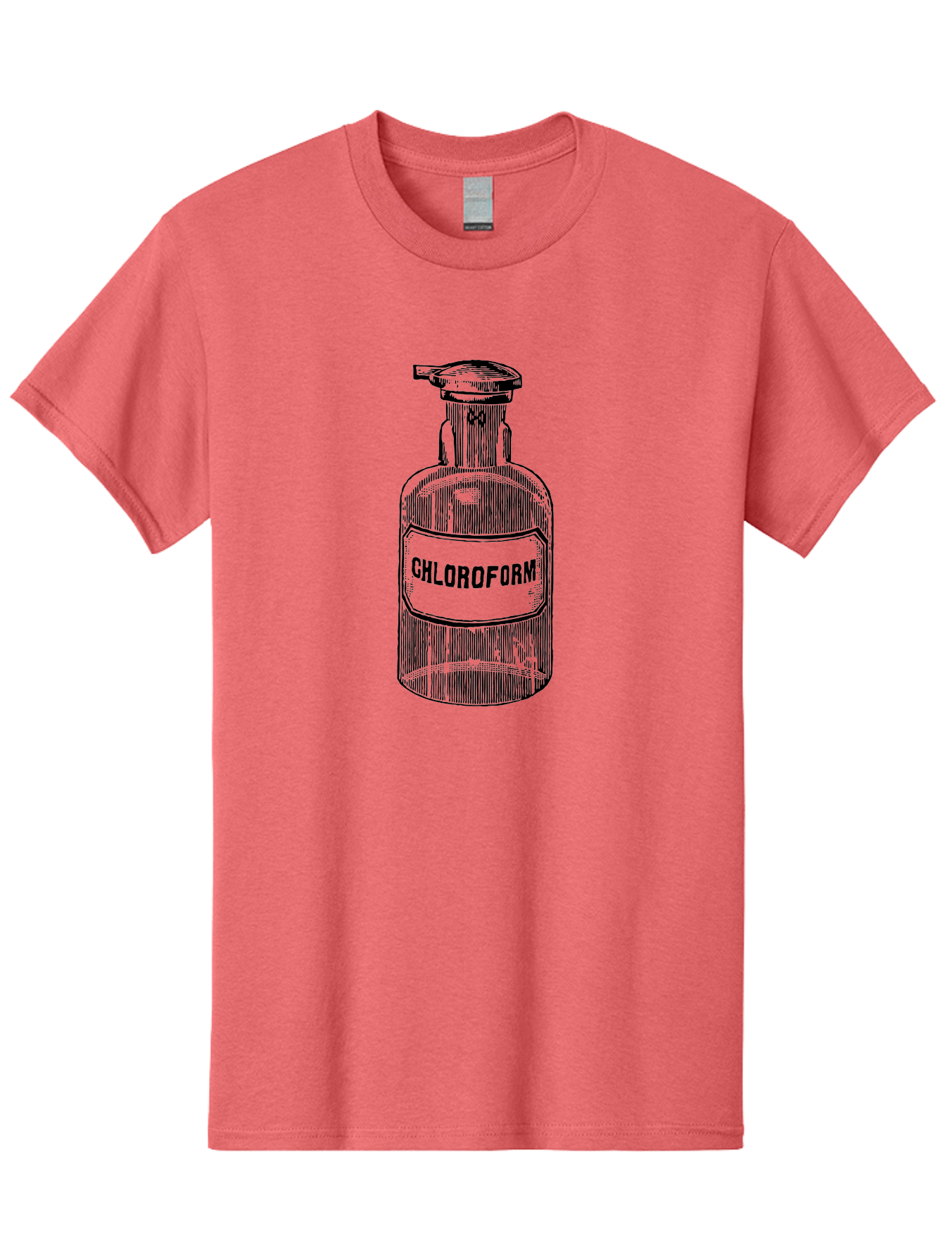 Chloroform-Bottle Men'S Graphic Tee, 100% Cotton, Comfortable Casual Summer Wear, Machine Washable, Vintage Bottle, Chloroform Label, Medical History, Antique Apothecary, Laboratory Equipment, Historical Chemical, Retro Illustration, Aad585