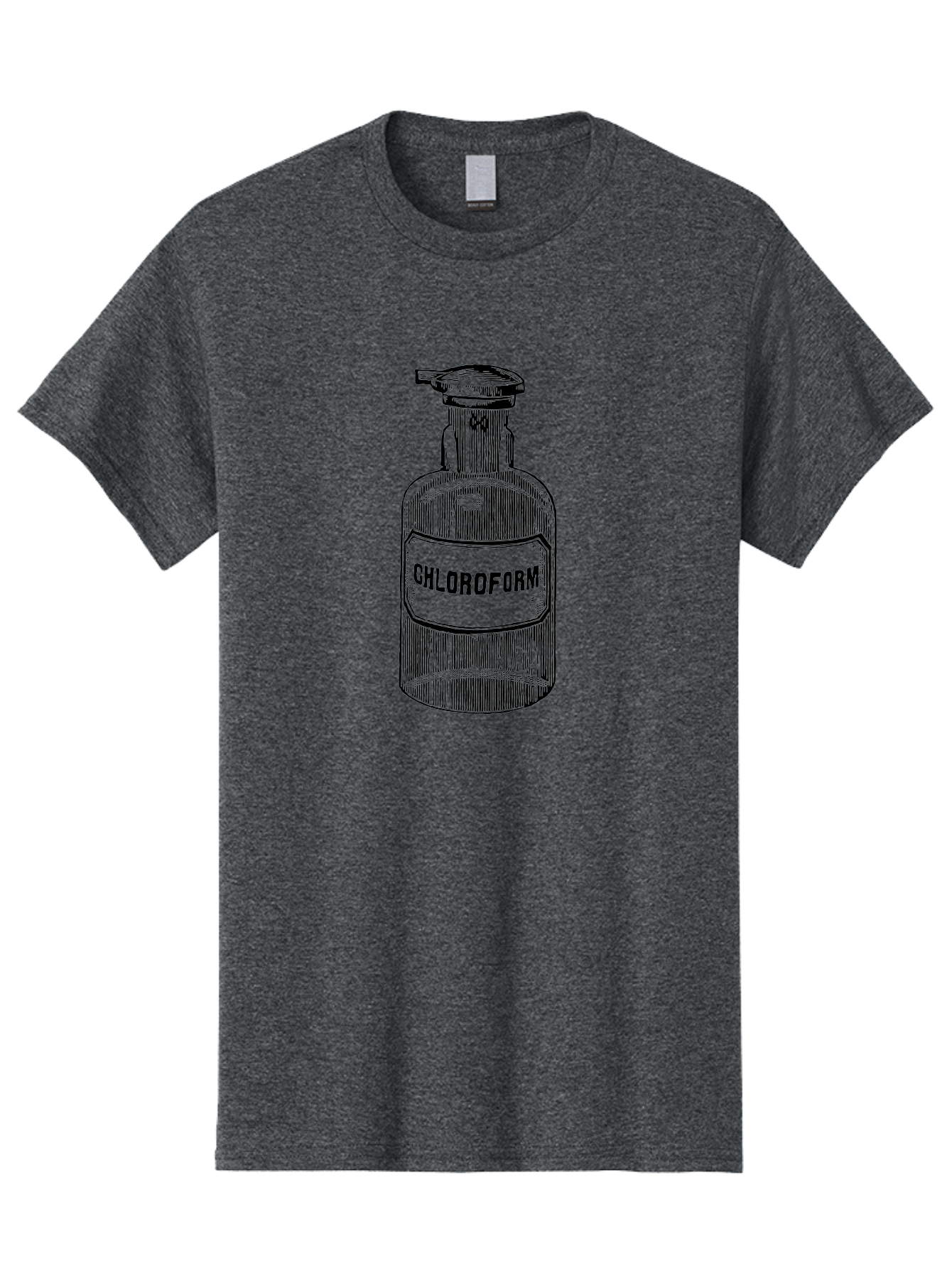 Chloroform-Bottle Men'S Graphic Tee, 100% Cotton, Comfortable Casual Summer Wear, Machine Washable, Vintage Bottle, Chloroform Label, Medical History, Antique Apothecary, Laboratory Equipment, Historical Chemical, Retro Illustration, Aad585