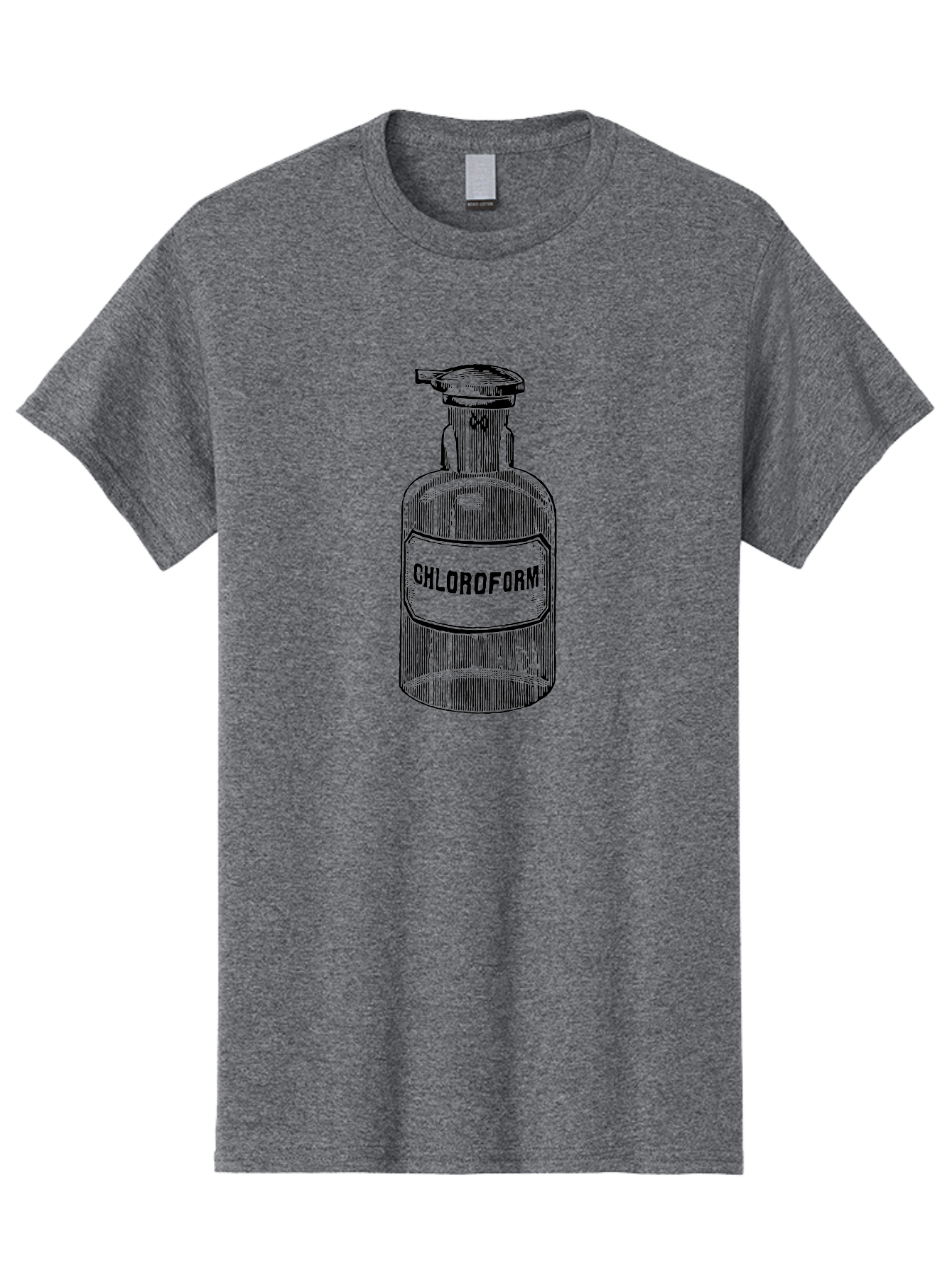Chloroform-Bottle Men'S Graphic Tee, 100% Cotton, Comfortable Casual Summer Wear, Machine Washable, Vintage Bottle, Chloroform Label, Medical History, Antique Apothecary, Laboratory Equipment, Historical Chemical, Retro Illustration, Aad585