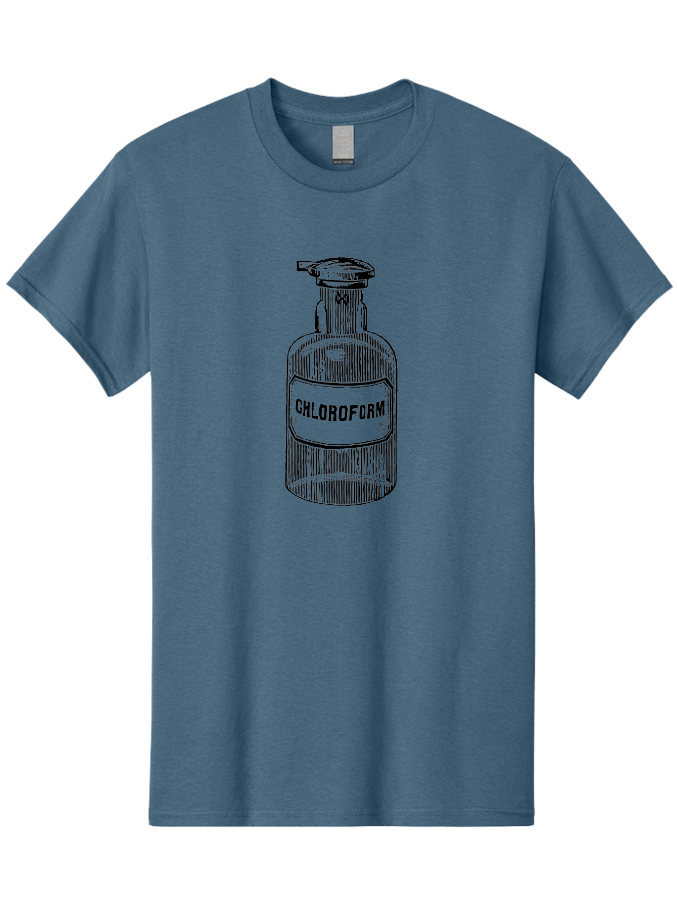 Chloroform-Bottle Men'S Graphic Tee, 100% Cotton, Comfortable Casual Summer Wear, Machine Washable, Vintage Bottle, Chloroform Label, Medical History, Antique Apothecary, Laboratory Equipment, Historical Chemical, Retro Illustration, Aad585