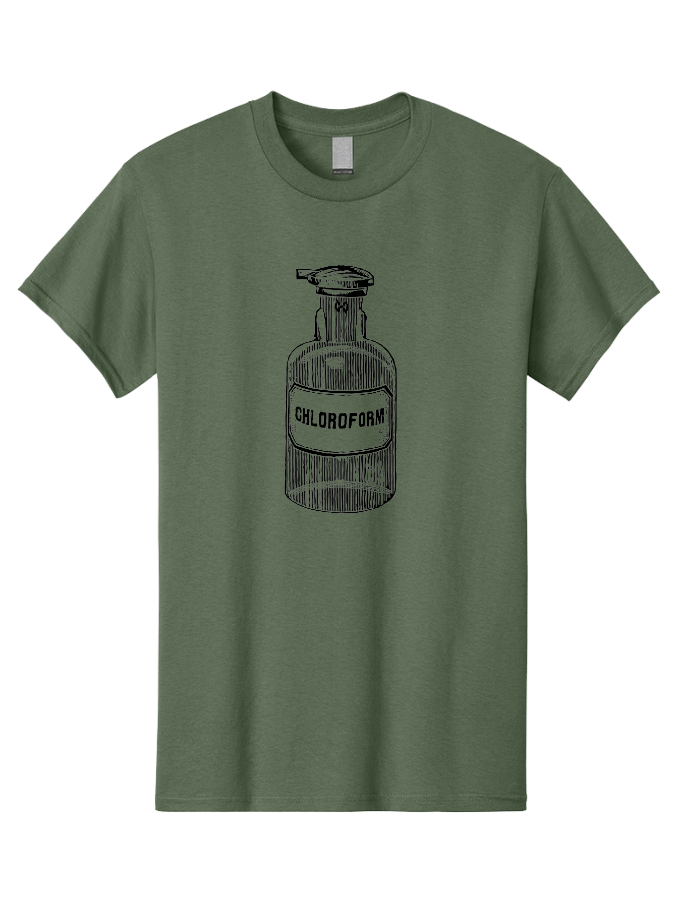Chloroform-Bottle Men'S Graphic Tee, 100% Cotton, Comfortable Casual Summer Wear, Machine Washable, Vintage Bottle, Chloroform Label, Medical History, Antique Apothecary, Laboratory Equipment, Historical Chemical, Retro Illustration, Aad585