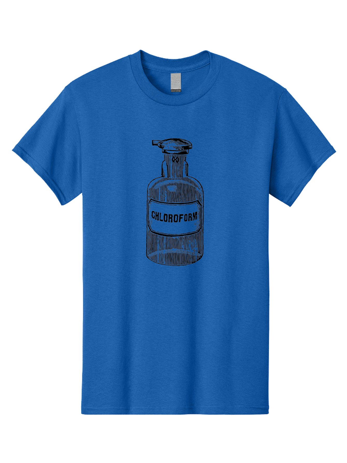 Chloroform-Bottle Men'S Graphic Tee, 100% Cotton, Comfortable Casual Summer Wear, Machine Washable, Vintage Bottle, Chloroform Label, Medical History, Antique Apothecary, Laboratory Equipment, Historical Chemical, Retro Illustration, Aad585