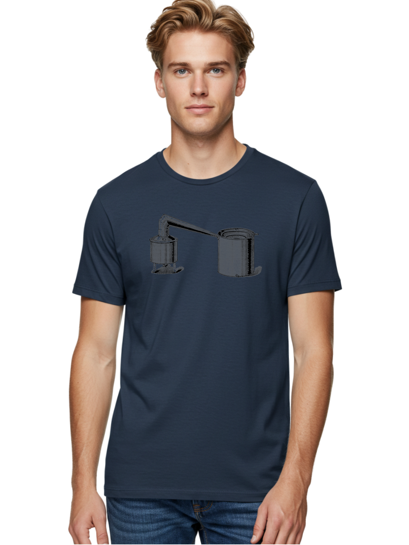 Coffeepot Men'S Graphic Tee, 100% Cotton, Comfortable Casual Summer Wear, Machine Washable, Vintage Laboratory Equipment, Scientific Apparatus, Distillation Device, Metal Containers, Pipes And Tubes, Retro Laboratory Setup, Aad586