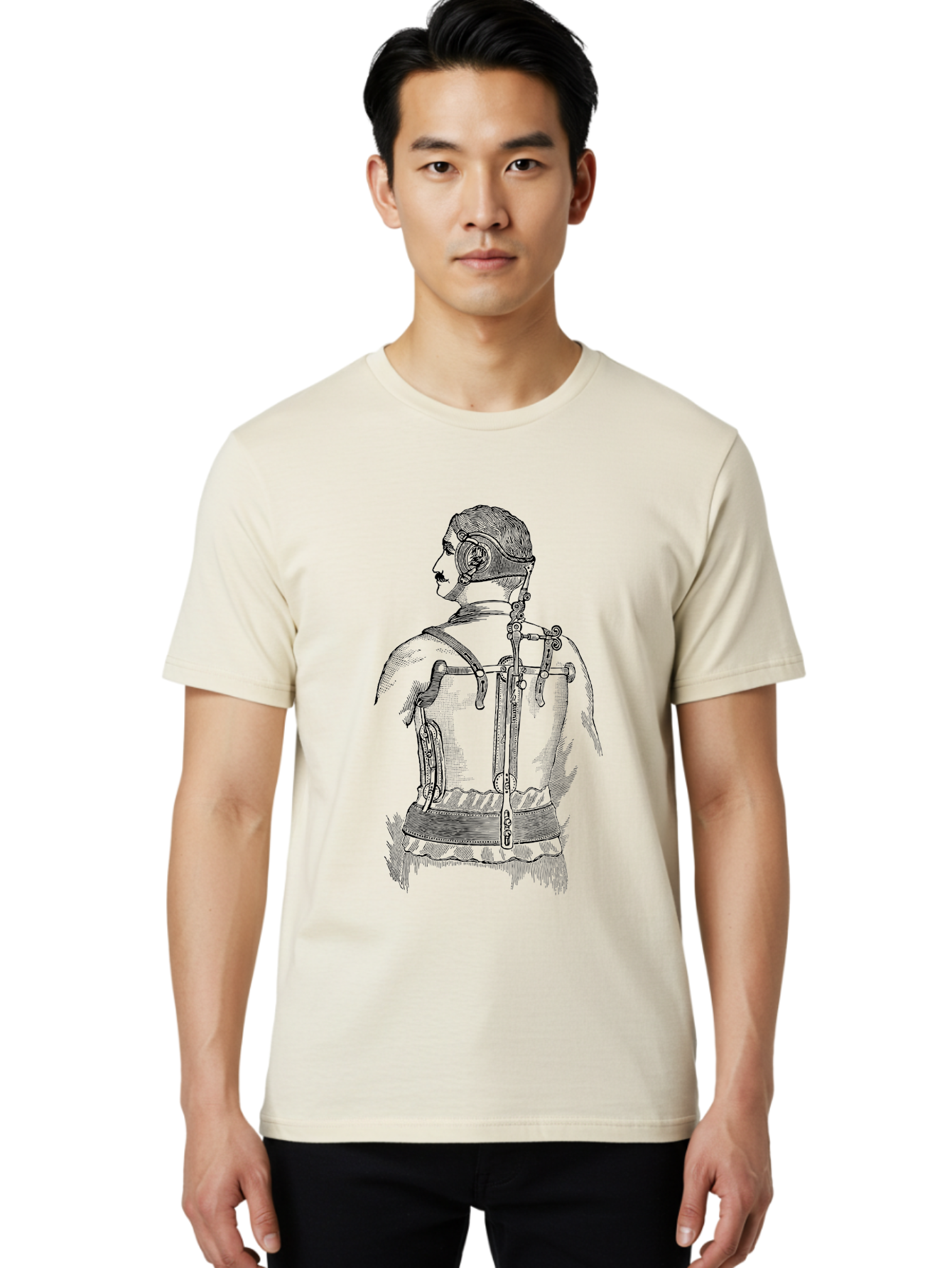 Corset Men'S Graphic Tee, 100% Cotton, Comfortable Casual Summer Wear, Machine Washable, Woman Wearing Corset, Vintage Fashion, Antique Clothing, Historical Attire, Tight-Lacing, Restrictive Garments, Women'S Clothing, Fashion History, Aad587