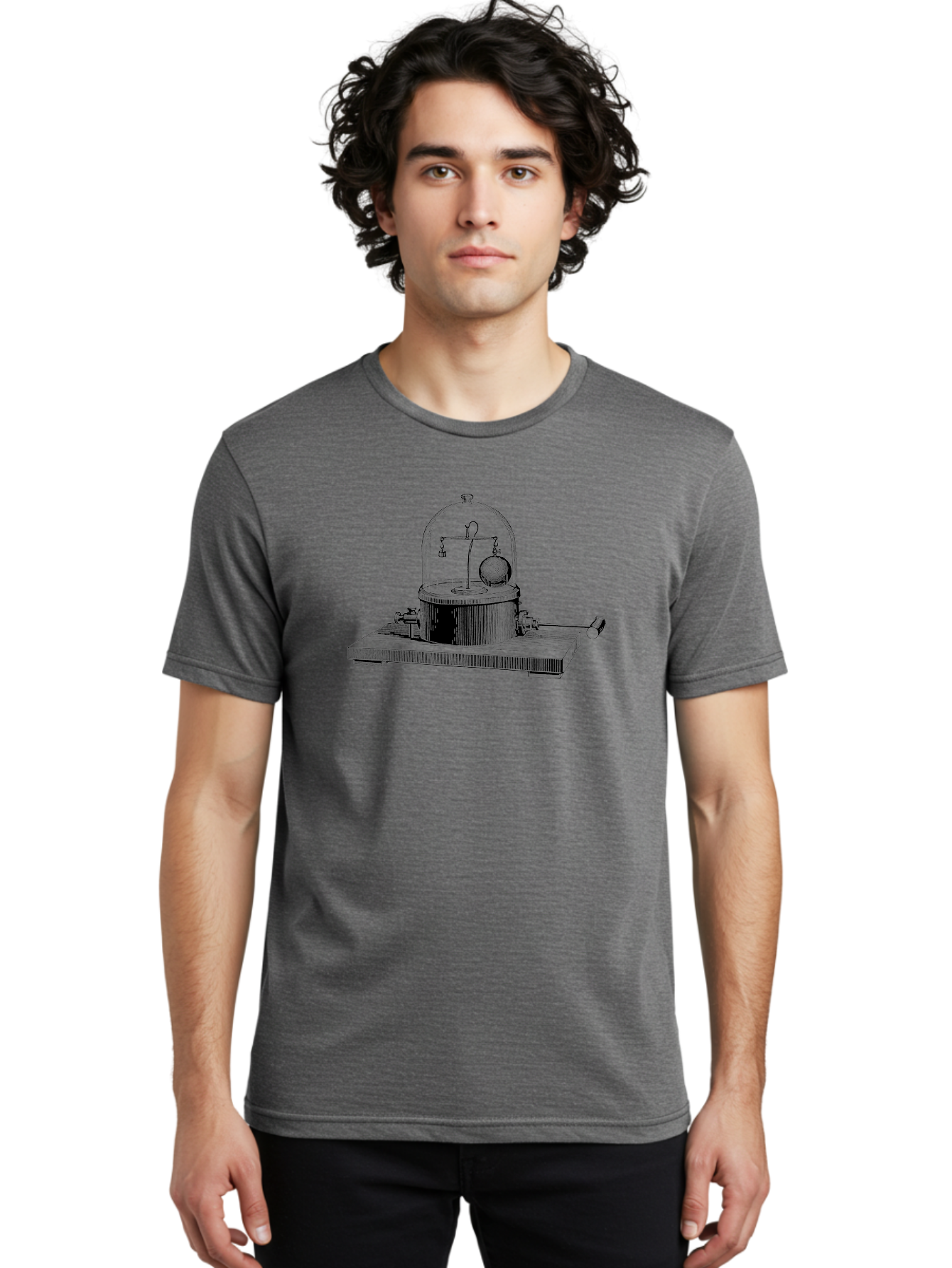 Coulomb-S-Electrometer Men'S Graphic Tee, 100% Cotton, Comfortable Casual Summer Wear, Machine Washable, Scientific Equipment, Torsion Balance, Electrostatic Measurement, Scientific Instrument, Experimental Setup, Laboratory Device, Aad588
