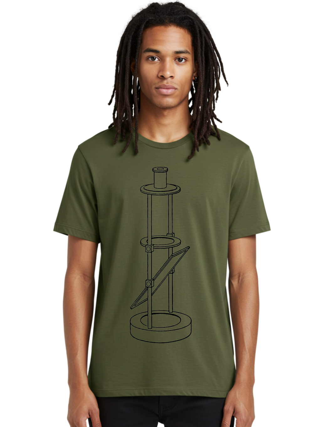Cylindrical-Device Men'S Graphic Tee, 100% Cotton, Comfortable Casual Summer Wear, Machine Washable, Cylindrical Device, Mechanical Parts, Technical Drawing, Industrial Design, Modern Machinery, Engineering Diagram, 3D Model Aad590