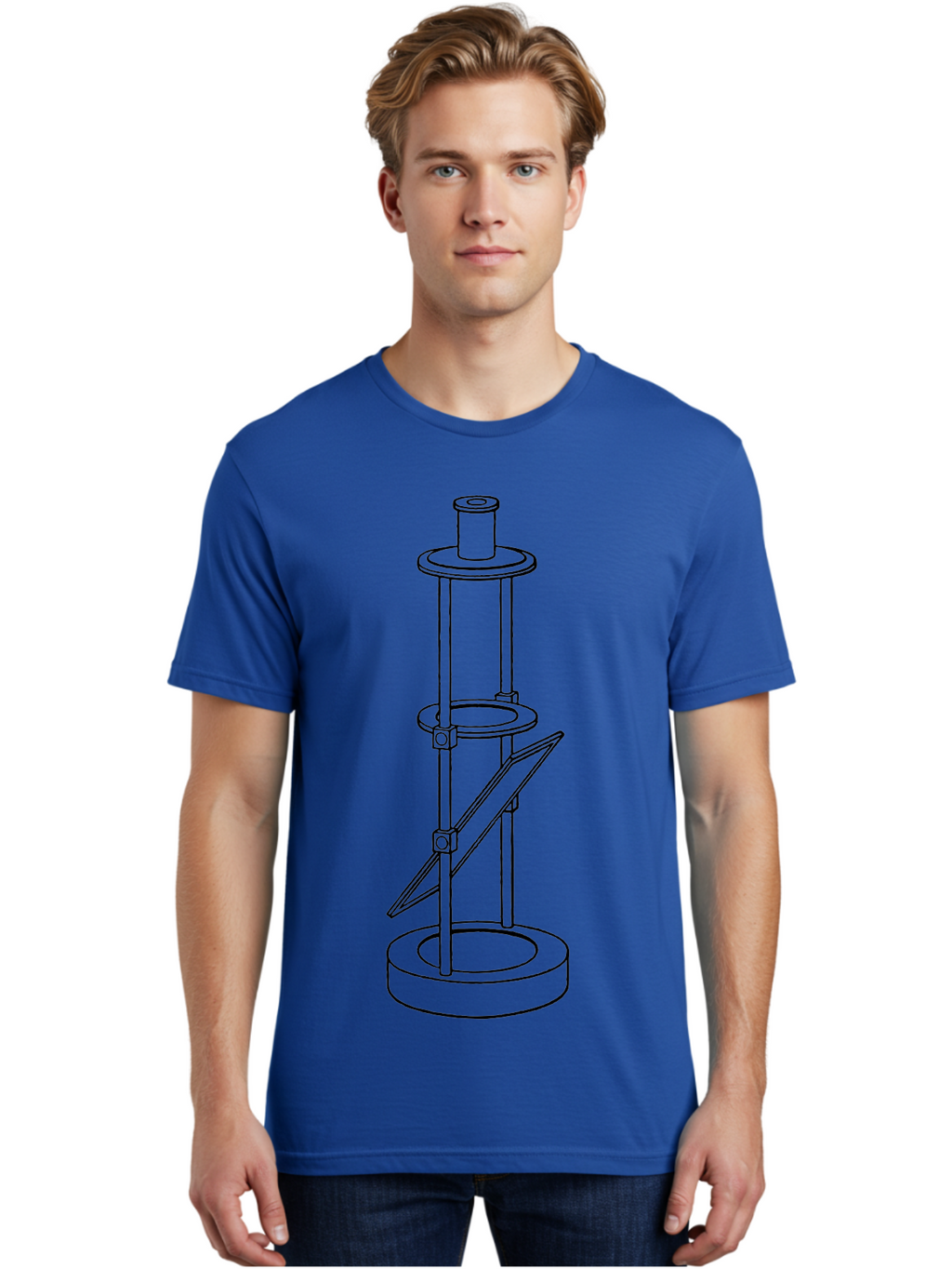 Cylindrical-Device Men'S Graphic Tee, 100% Cotton, Comfortable Casual Summer Wear, Machine Washable, Cylindrical Device, Mechanical Parts, Technical Drawing, Industrial Design, Modern Machinery, Engineering Diagram, 3D Model Aad590