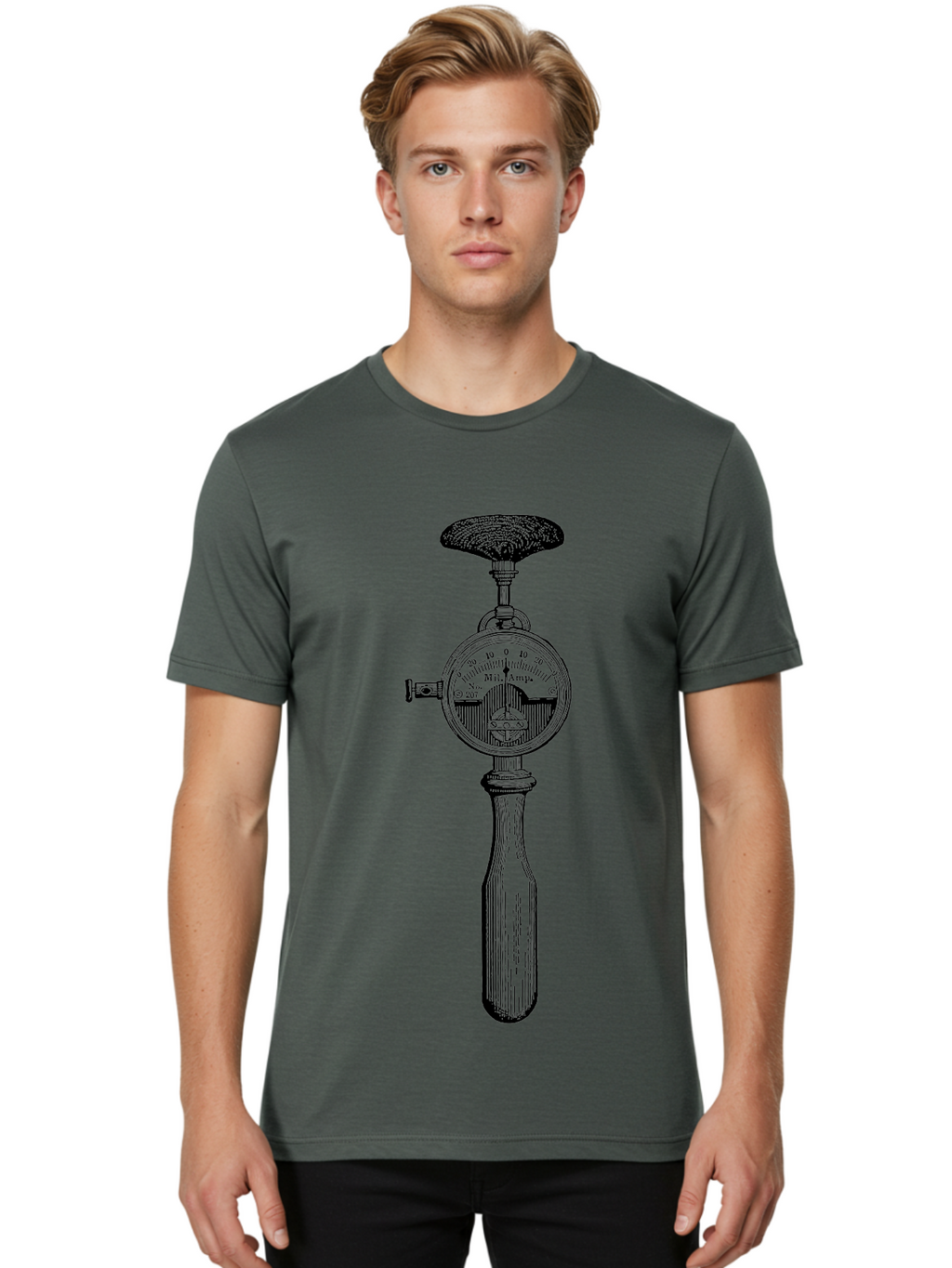 Durometer Men'S Graphic Tee, 100% Cotton, Comfortable Casual Summer Wear, Machine Washable, Schmidt Hammer, Concrete Testing Equipment, Rebound Hammer Test, Concrete Strength Testing, Non-Destructive Testing, Construction Materials Testing, Aad593