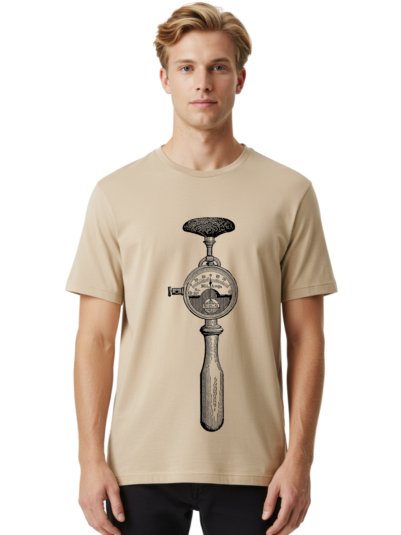 Durometer Men'S Graphic Tee, 100% Cotton, Comfortable Casual Summer Wear, Machine Washable, Schmidt Hammer, Concrete Testing Equipment, Rebound Hammer Test, Concrete Strength Testing, Non-Destructive Testing, Construction Materials Testing, Aad593