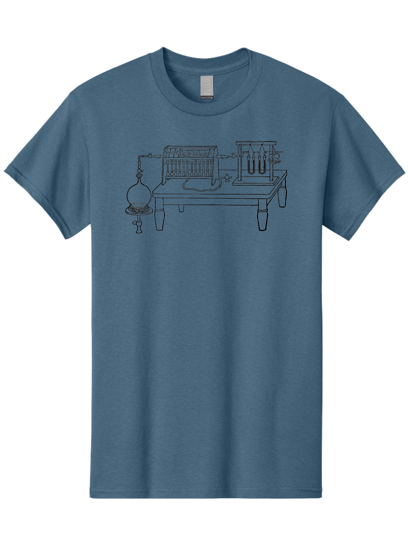 Electrolysis-Apparatus Men'S Graphic Tee, 100% Cotton, Comfortable Casual Summer Wear, Machine Washable, Electrolysis Apparatus, Laboratory Equipment, Scientific Experiment, Chemistry Setup, Electrical Components, Glassware, Aad594