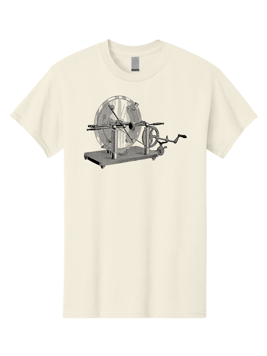 Electrostatic-Generator Men'S Graphic Tee, 100% Cotton, Comfortable Casual Summer Wear, Machine Washable, Electrostatic Generator, Wimshurst Machine, Static Electricity, Antique Equipment, Vintage Science, Experimental Apparatus, Aad595