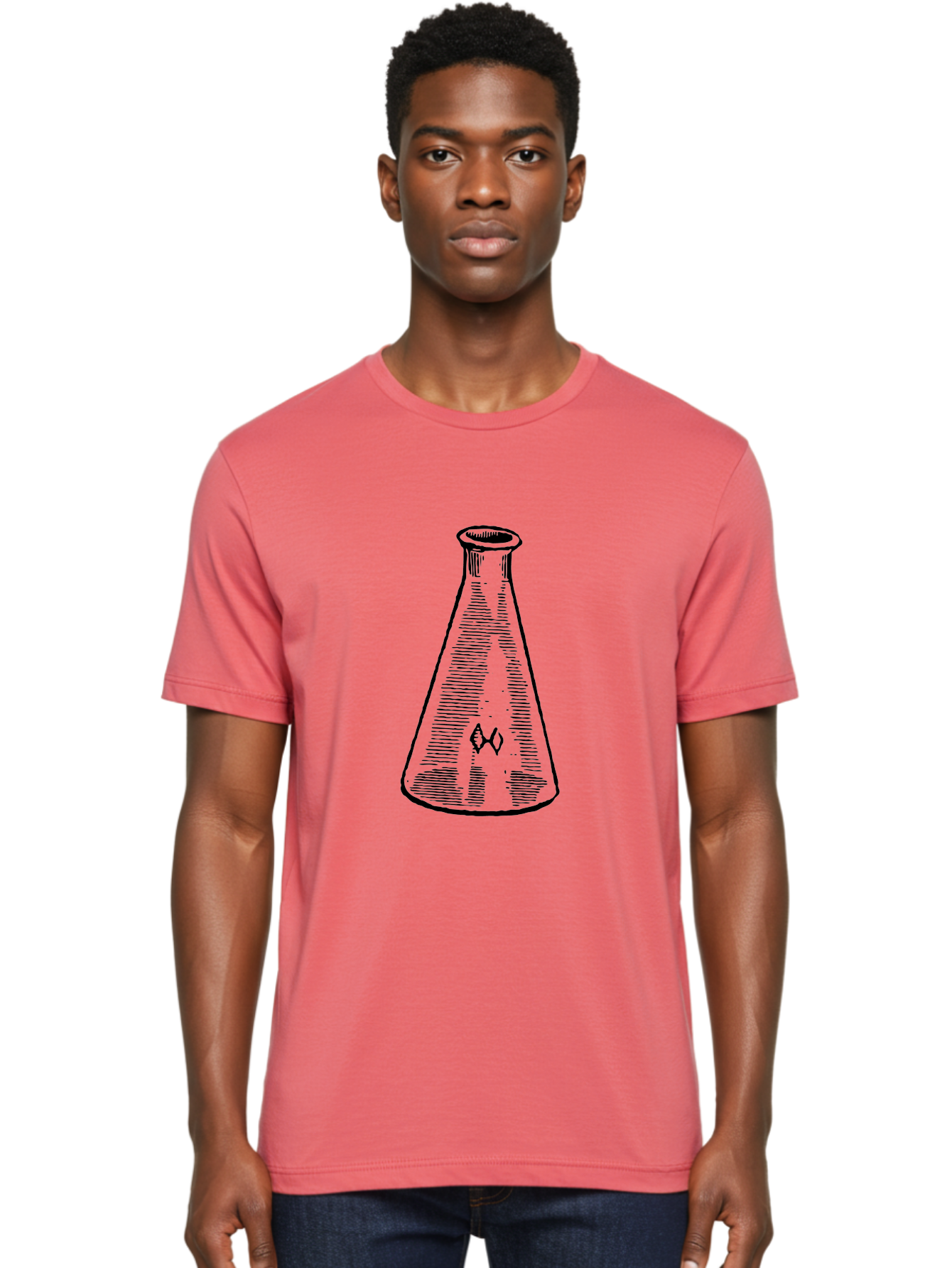 Erlenmeyer-Flask Men'S Graphic Tee, 100% Cotton, Comfortable Casual Summer Wear, Machine Washable, Erlenmeyer Flask, Laboratory Equipment, Science, Chemistry, Laboratory Glassware, Experimental Apparatus, Scientific Tools, Research Equipment Aad597