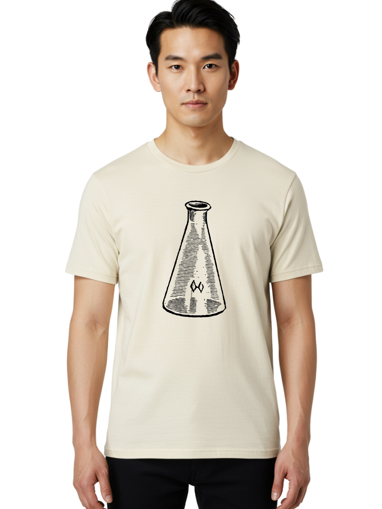 Erlenmeyer-Flask Men'S Graphic Tee, 100% Cotton, Comfortable Casual Summer Wear, Machine Washable, Erlenmeyer Flask, Laboratory Equipment, Science, Chemistry, Laboratory Glassware, Experimental Apparatus, Scientific Tools, Research Equipment Aad597