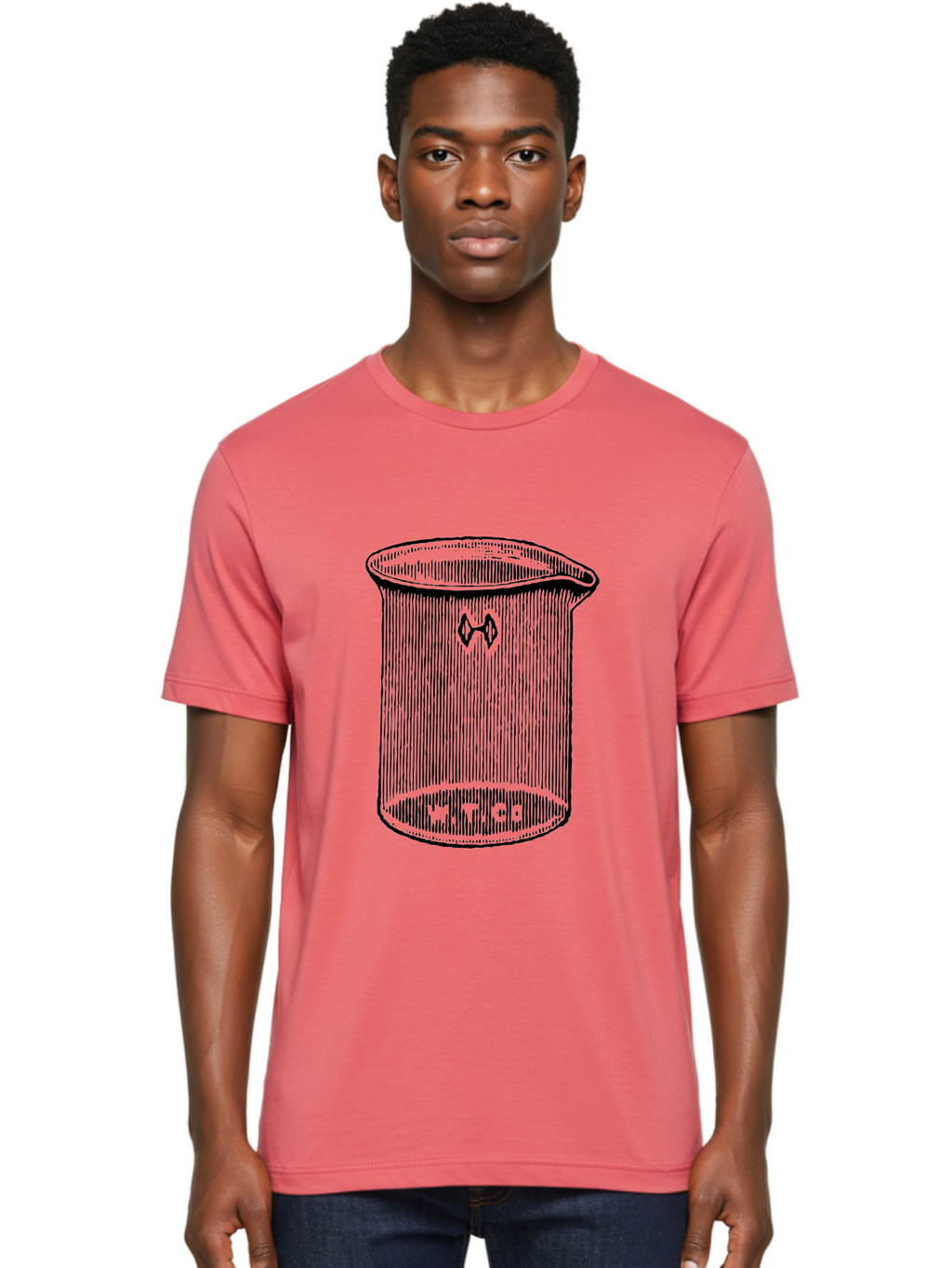 Glass-Beaker Men'S Graphic Tee, 100% Cotton, Comfortable Casual Summer Wear, Machine Washable, Chemical Beaker, Laboratory Equipment, Black And White Illustration, Scientific Glassware, Hazardous Materials Symbol, Chemistry Experiments, Aad601