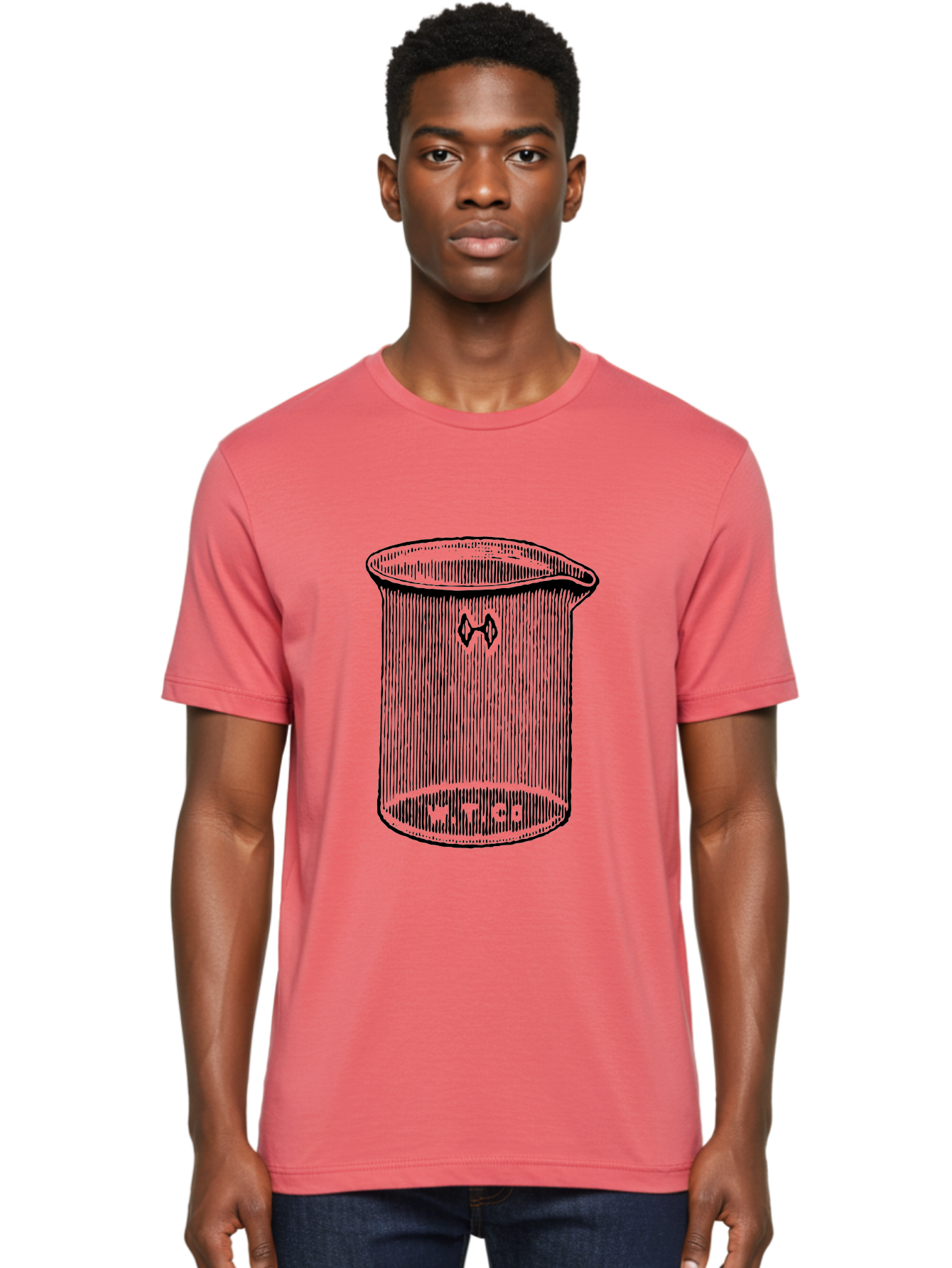 Glass-Beaker Men'S Graphic Tee, 100% Cotton, Comfortable Casual Summer Wear, Machine Washable, Chemical Beaker, Laboratory Equipment, Black And White Illustration, Scientific Glassware, Hazardous Materials Symbol, Chemistry Experiments, Aad601
