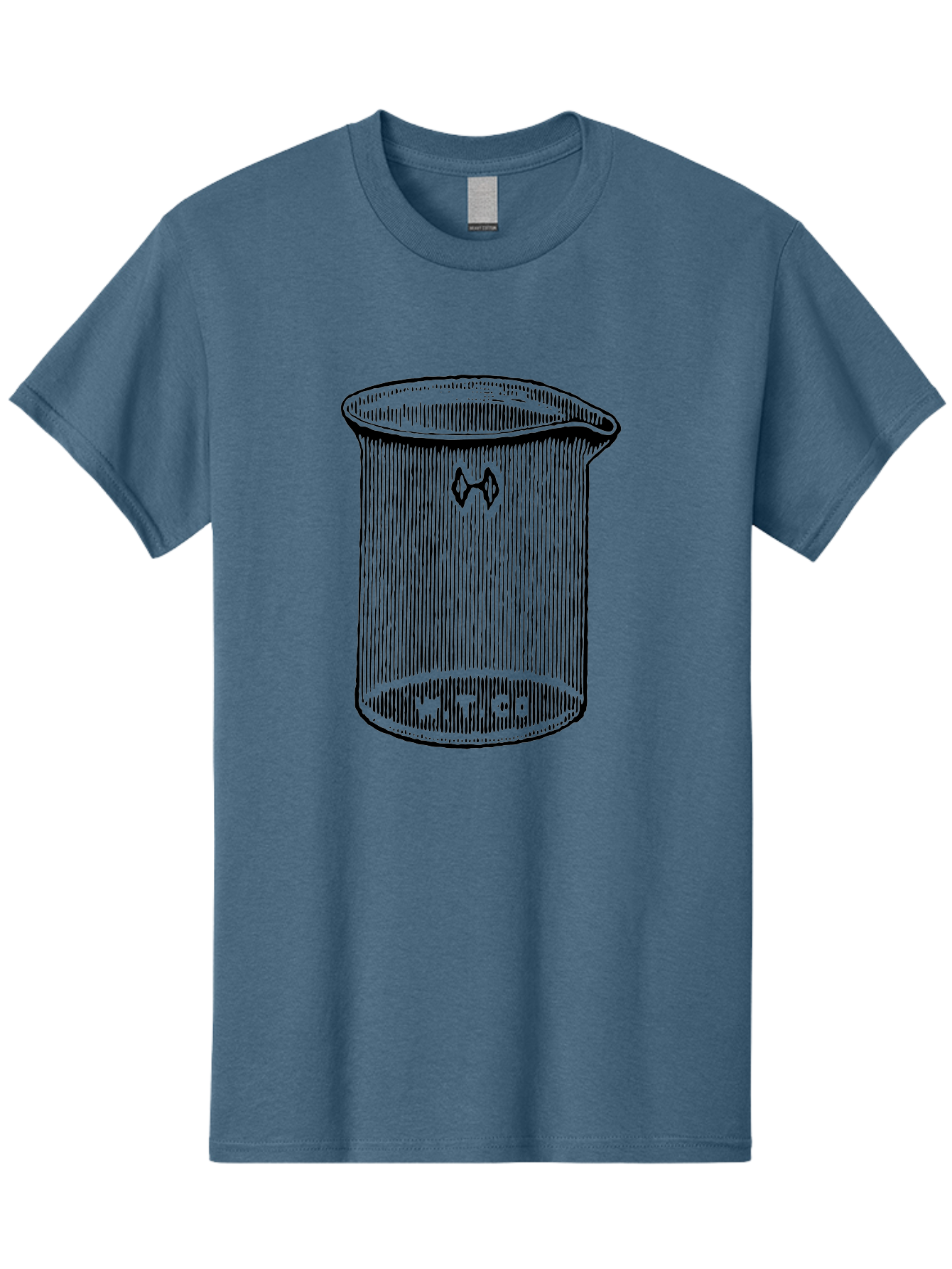 Glass-Beaker Men'S Graphic Tee, 100% Cotton, Comfortable Casual Summer Wear, Machine Washable, Chemical Beaker, Laboratory Equipment, Black And White Illustration, Scientific Glassware, Hazardous Materials Symbol, Chemistry Experiments, Aad601