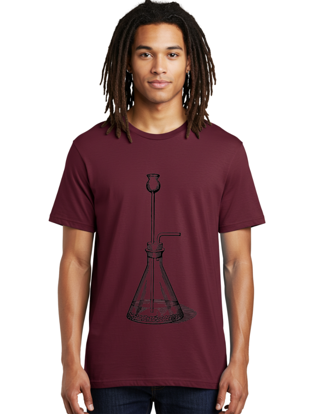 Glass-Flask Men'S Graphic Tee, 100% Cotton, Comfortable Casual Summer Wear, Machine Washable, Laboratory Equipment, Chemistry Setup, Gas Generation, Kipp'S Apparatus, Scientific Instrument, Chemistry Lab, Experimental Setup, Chemical Reaction Aad606