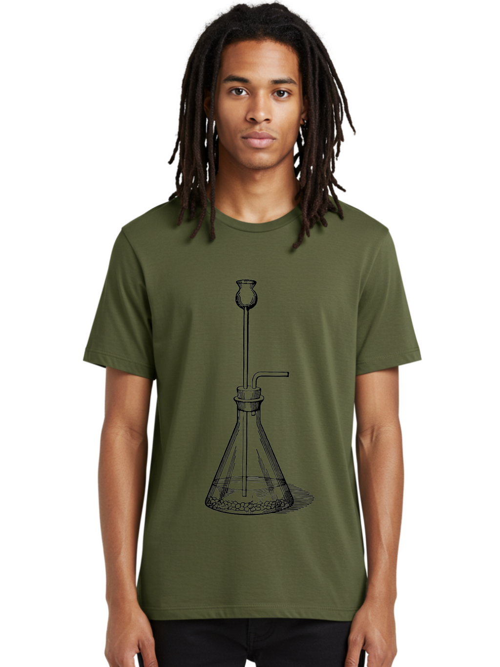 Glass-Flask Men'S Graphic Tee, 100% Cotton, Comfortable Casual Summer Wear, Machine Washable, Laboratory Equipment, Chemistry Setup, Gas Generation, Kipp'S Apparatus, Scientific Instrument, Chemistry Lab, Experimental Setup, Chemical Reaction Aad606