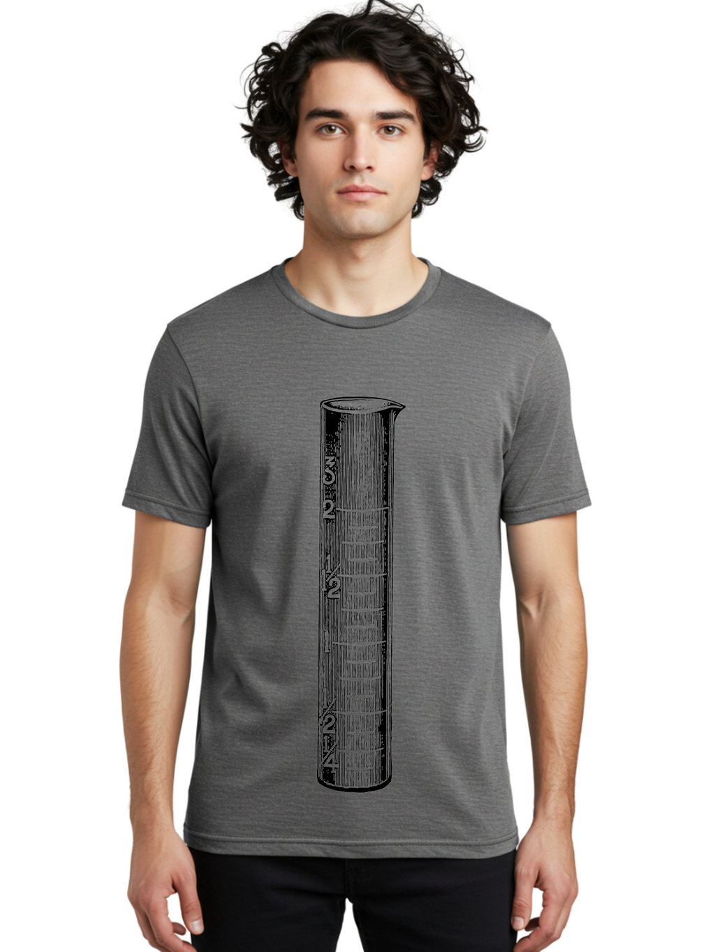 Graduated-Cylinder Men'S Graphic Tee, 100% Cotton, Comfortable Casual Summer Wear, Machine Washable, Laboratory Equipment, Measuring Cylinder, Graduated Markings, 4 Oz Capacity, Precise Measurement, Scientific Tools, Laboratory Glassware Aad607
