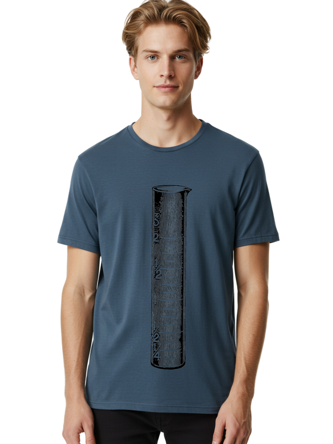 Graduated-Cylinder Men'S Graphic Tee, 100% Cotton, Comfortable Casual Summer Wear, Machine Washable, Laboratory Equipment, Measuring Cylinder, Graduated Markings, 4 Oz Capacity, Precise Measurement, Scientific Tools, Laboratory Glassware Aad607