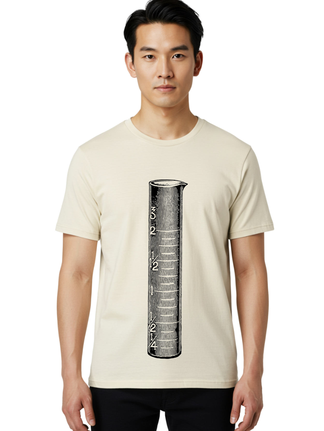 Graduated-Cylinder Men'S Graphic Tee, 100% Cotton, Comfortable Casual Summer Wear, Machine Washable, Laboratory Equipment, Measuring Cylinder, Graduated Markings, 4 Oz Capacity, Precise Measurement, Scientific Tools, Laboratory Glassware Aad607