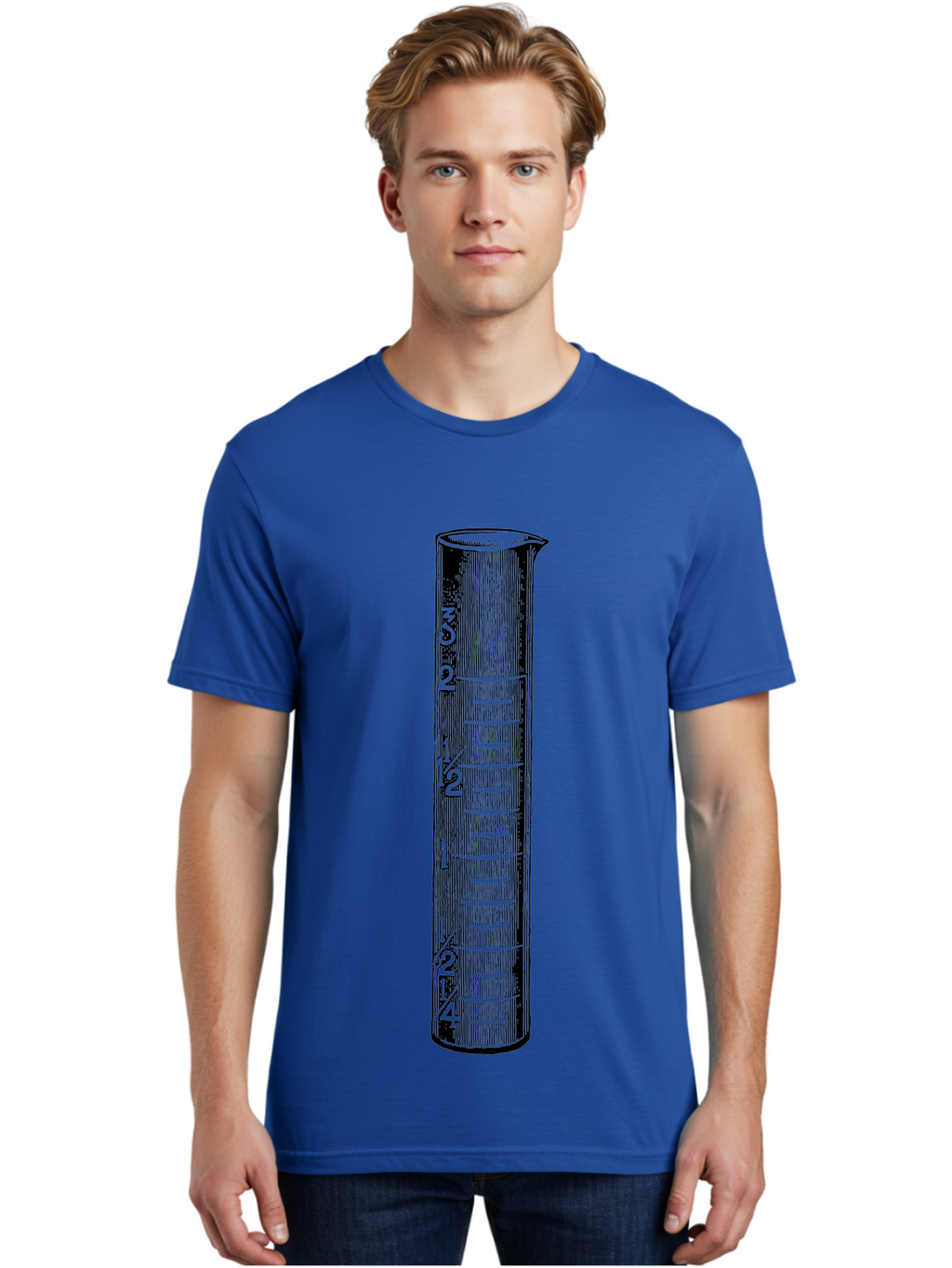 Graduated-Cylinder Men'S Graphic Tee, 100% Cotton, Comfortable Casual Summer Wear, Machine Washable, Laboratory Equipment, Measuring Cylinder, Graduated Markings, 4 Oz Capacity, Precise Measurement, Scientific Tools, Laboratory Glassware Aad607