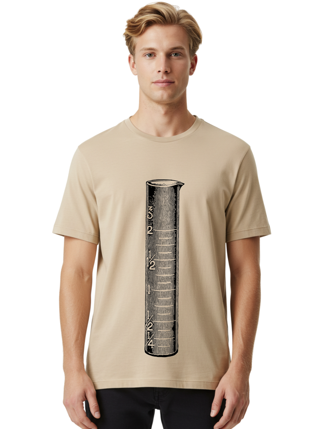 Graduated-Cylinder Men'S Graphic Tee, 100% Cotton, Comfortable Casual Summer Wear, Machine Washable, Laboratory Equipment, Measuring Cylinder, Graduated Markings, 4 Oz Capacity, Precise Measurement, Scientific Tools, Laboratory Glassware Aad607