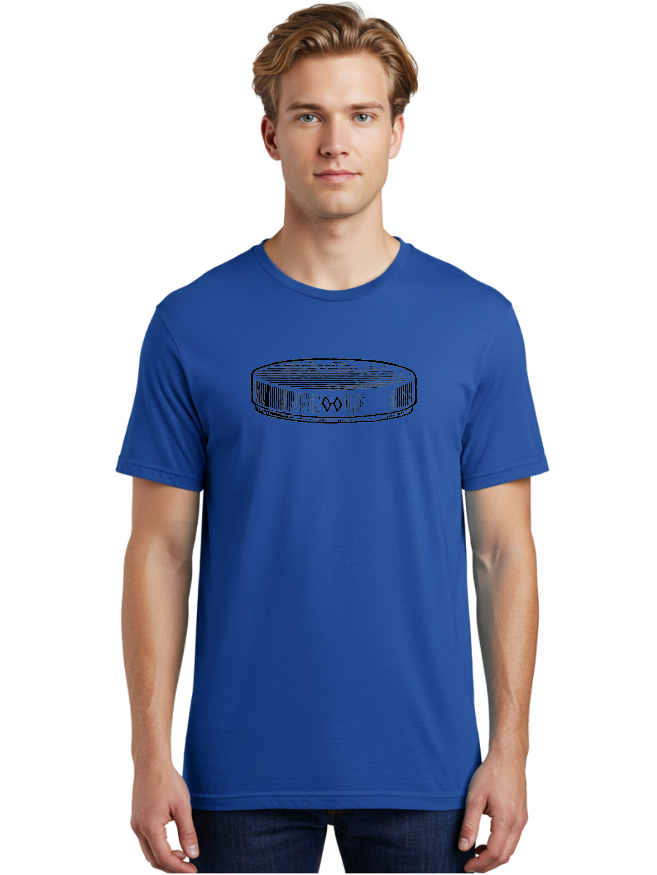 Hockey-Puck Men'S Graphic Tee, 100% Cotton, Comfortable Casual Summer Wear, Machine Washable, Hockey Puck, Sports Equipment, Ice Hockey, Athletic Gear, Winter Sports, Competitive Teams, Nhl Symbol, Puck Design Aad609