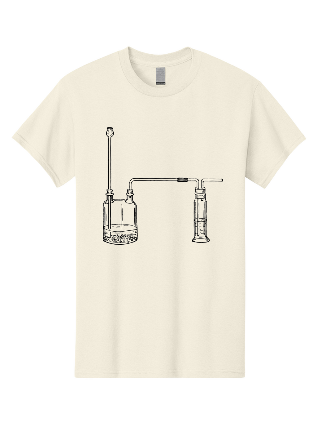 Laboratory-Apparatus Men'S Graphic Tee, 100% Cotton, Comfortable Casual Summer Wear, Machine Washable, Laboratory Equipment, Glass Containers, Connected Tubes, Scientific Apparatus, Chemistry Experiment, Lab Setup, Chemical Reaction, Aad612