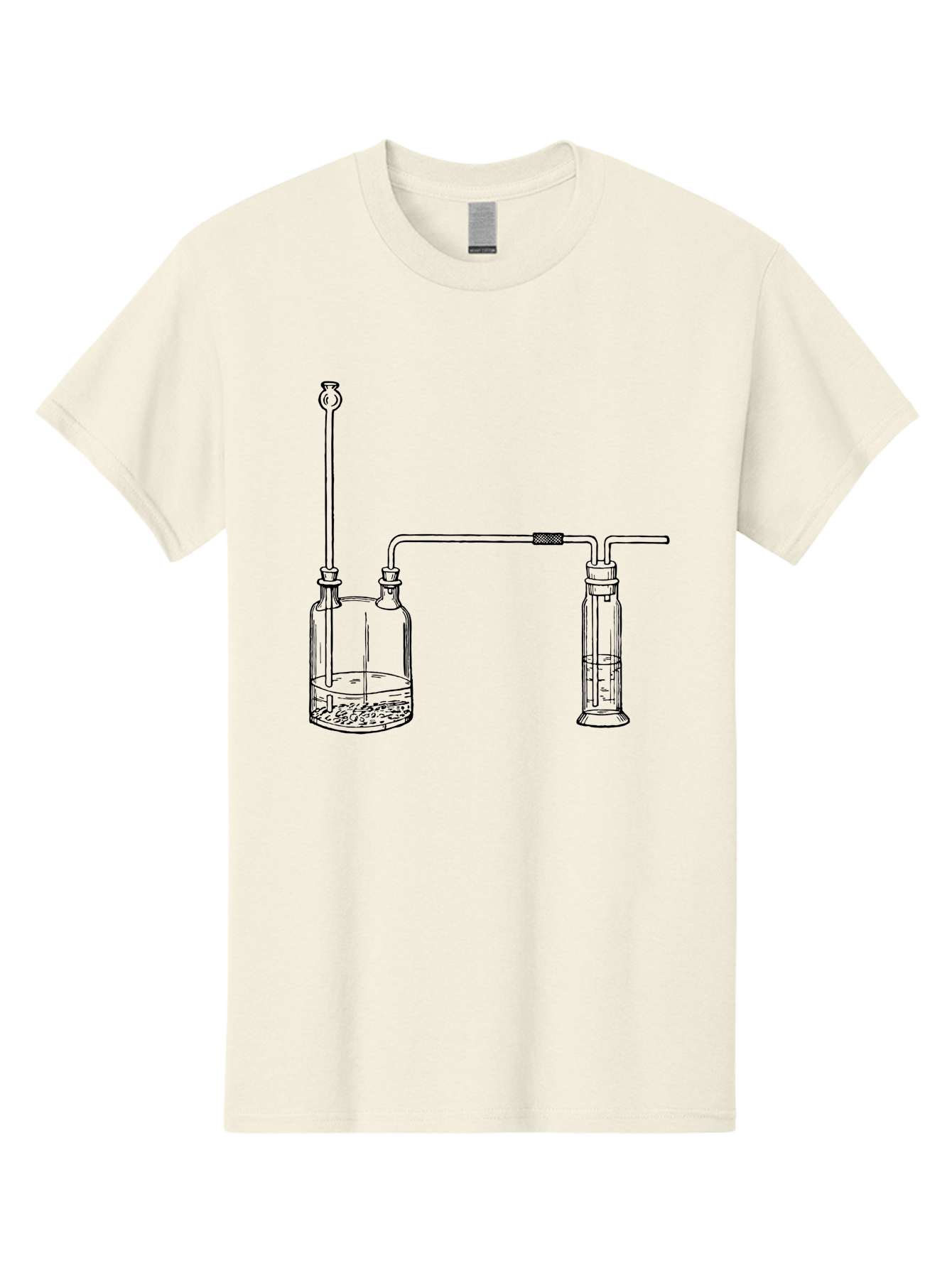 Laboratory-Apparatus Men'S Graphic Tee, 100% Cotton, Comfortable Casual Summer Wear, Machine Washable, Laboratory Equipment, Glass Containers, Connected Tubes, Scientific Apparatus, Chemistry Experiment, Lab Setup, Chemical Reaction, Aad612