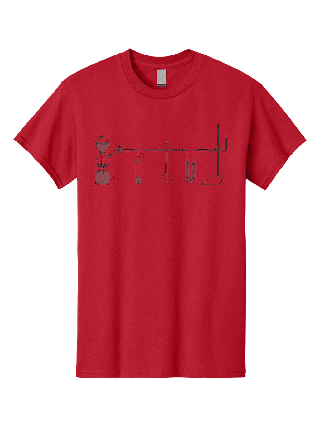 Laboratory-Distillation-Apparatus Men'S Graphic Tee, 100% Cotton, Comfortable Casual Summer Wear, Machine Washable, Laboratory Equipment, Distillation Apparatus, Scientific Instruments, Chemistry Lab, Experimental Setup, Glassware, Aad614