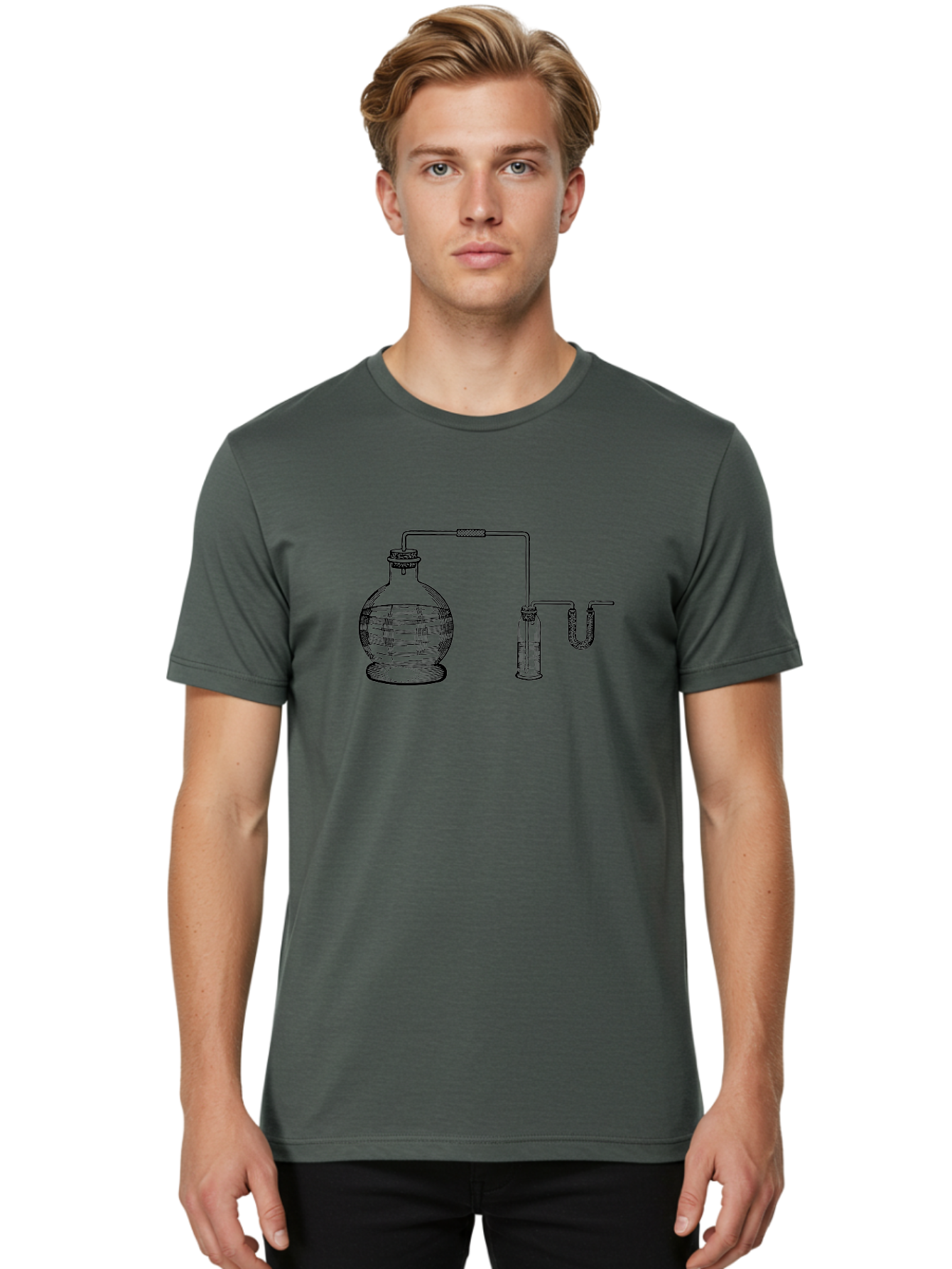 Laboratory-Equipment-1 Men'S Graphic Tee, 100% Cotton, Comfortable Casual Summer Wear, Machine Washable, Laboratory Equipment, Science Experiment, Glassware, Laboratory Flask, Laboratory Tube, Scientific Apparatus, Chemistry Lab, Aad615