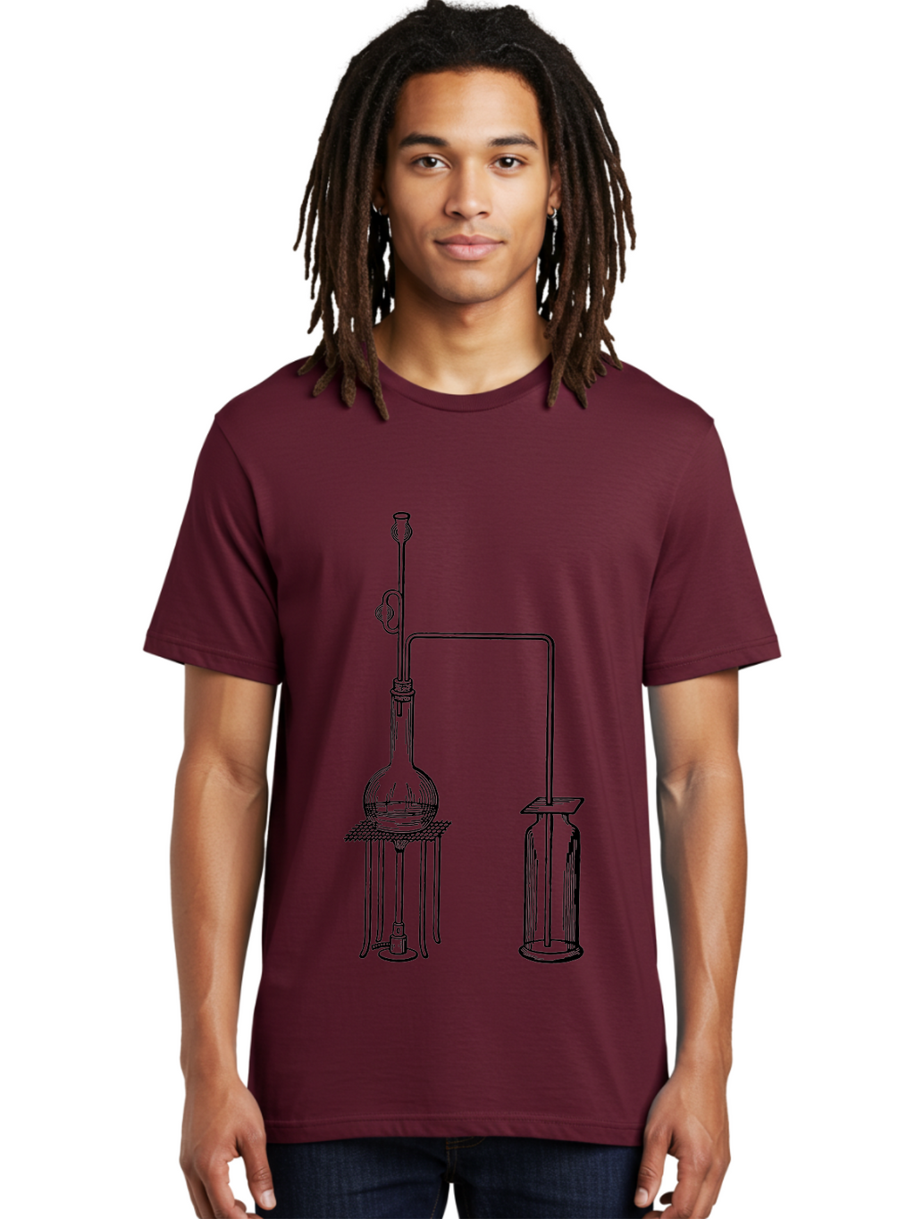 Laboratory-Equipment-2 Men'S Graphic Tee, 100% Cotton, Comfortable Casual Summer Wear, Machine Washable, Laboratory Equipment, Scientific Apparatus, Chemistry Experiment, Distillation Setup, Glassware, Vintage Illustration, Aad616