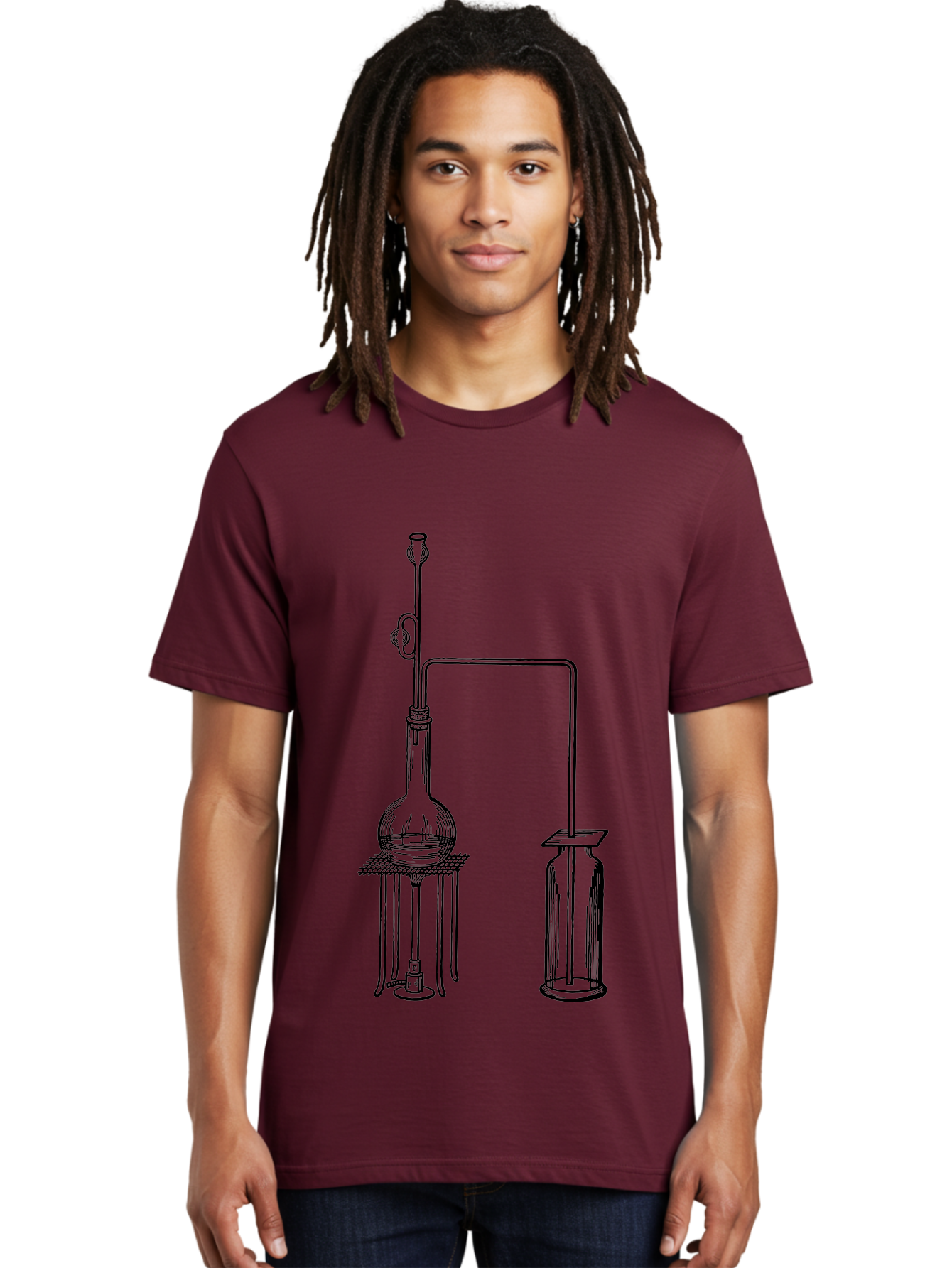 Laboratory-Equipment-2 Men'S Graphic Tee, 100% Cotton, Comfortable Casual Summer Wear, Machine Washable, Laboratory Equipment, Scientific Apparatus, Chemistry Experiment, Distillation Setup, Glassware, Vintage Illustration, Aad616