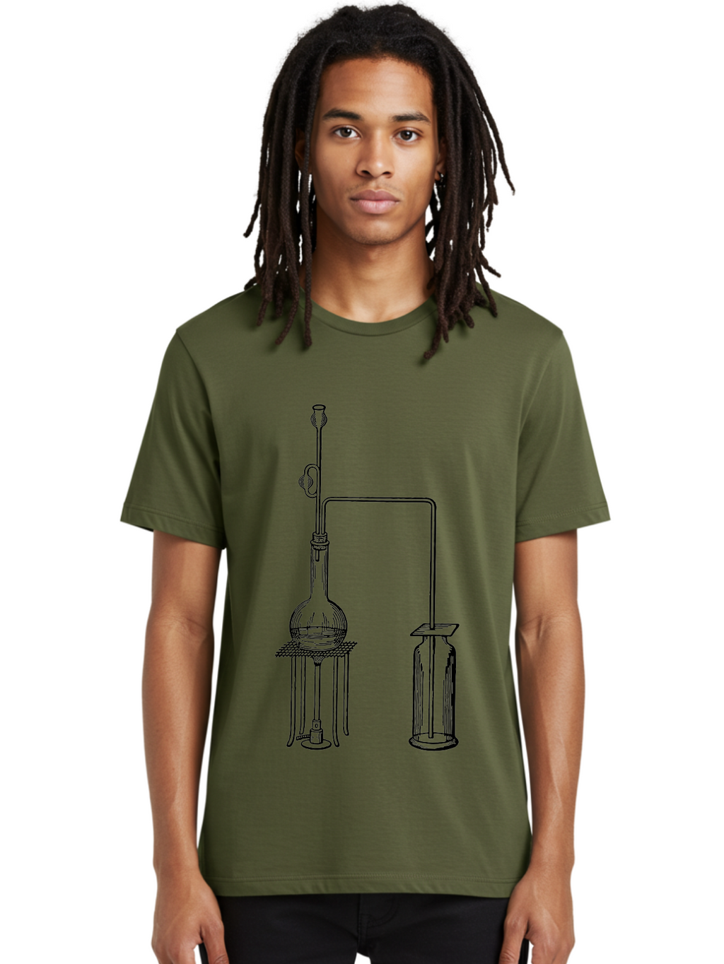 Laboratory-Equipment-2 Men'S Graphic Tee, 100% Cotton, Comfortable Casual Summer Wear, Machine Washable, Laboratory Equipment, Scientific Apparatus, Chemistry Experiment, Distillation Setup, Glassware, Vintage Illustration, Aad616