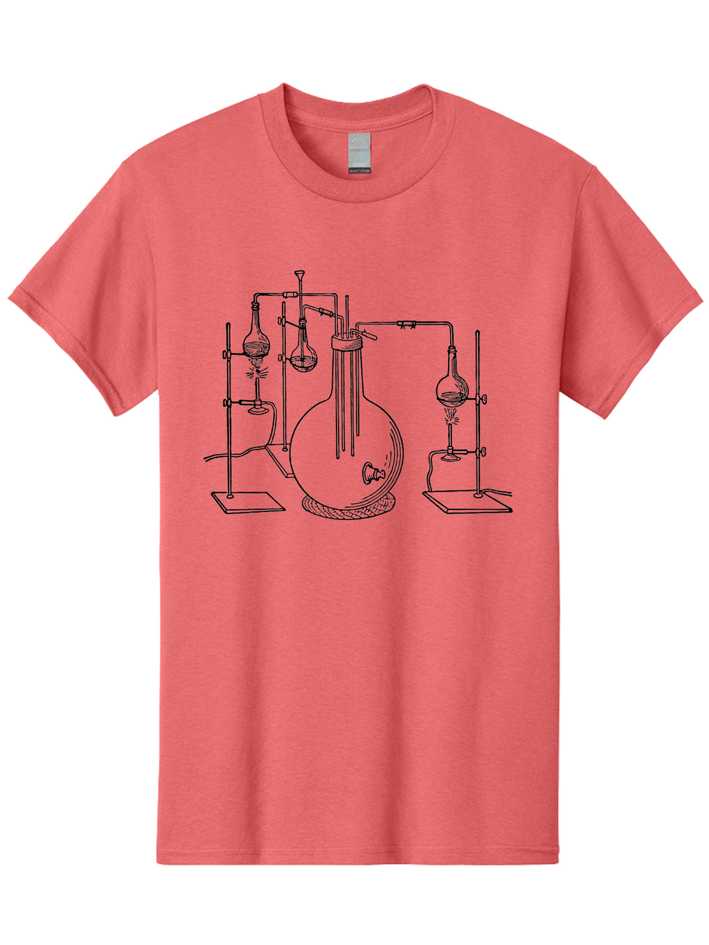 Laboratory-Equipment-3 Men'S Graphic Tee, 100% Cotton, Comfortable Casual Summer Wear, Machine Washable, Laboratory Equipment, Distillation Apparatus, Scientific Instruments, Chemistry Lab, Experimental Setup, Glassware, Round Bottom Flask, Aad617