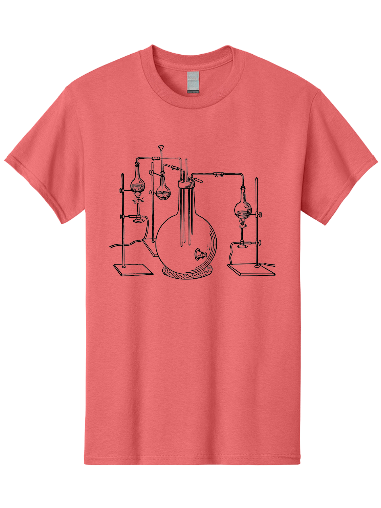Laboratory-Equipment-3 Men'S Graphic Tee, 100% Cotton, Comfortable Casual Summer Wear, Machine Washable, Laboratory Equipment, Distillation Apparatus, Scientific Instruments, Chemistry Lab, Experimental Setup, Glassware, Round Bottom Flask, Aad617